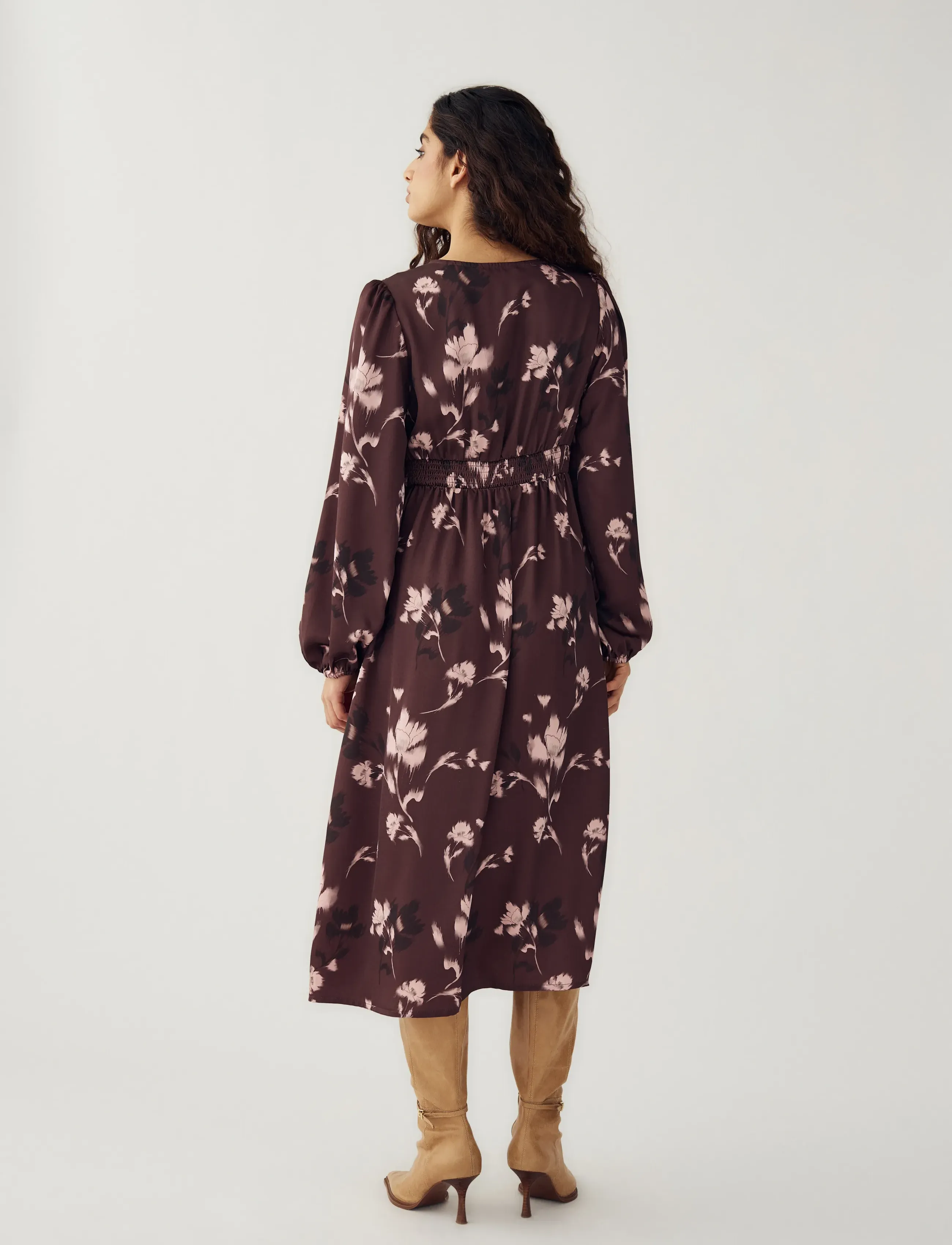 Noella - N-Lilith Dress - midikleider - dena burgundy print - 3