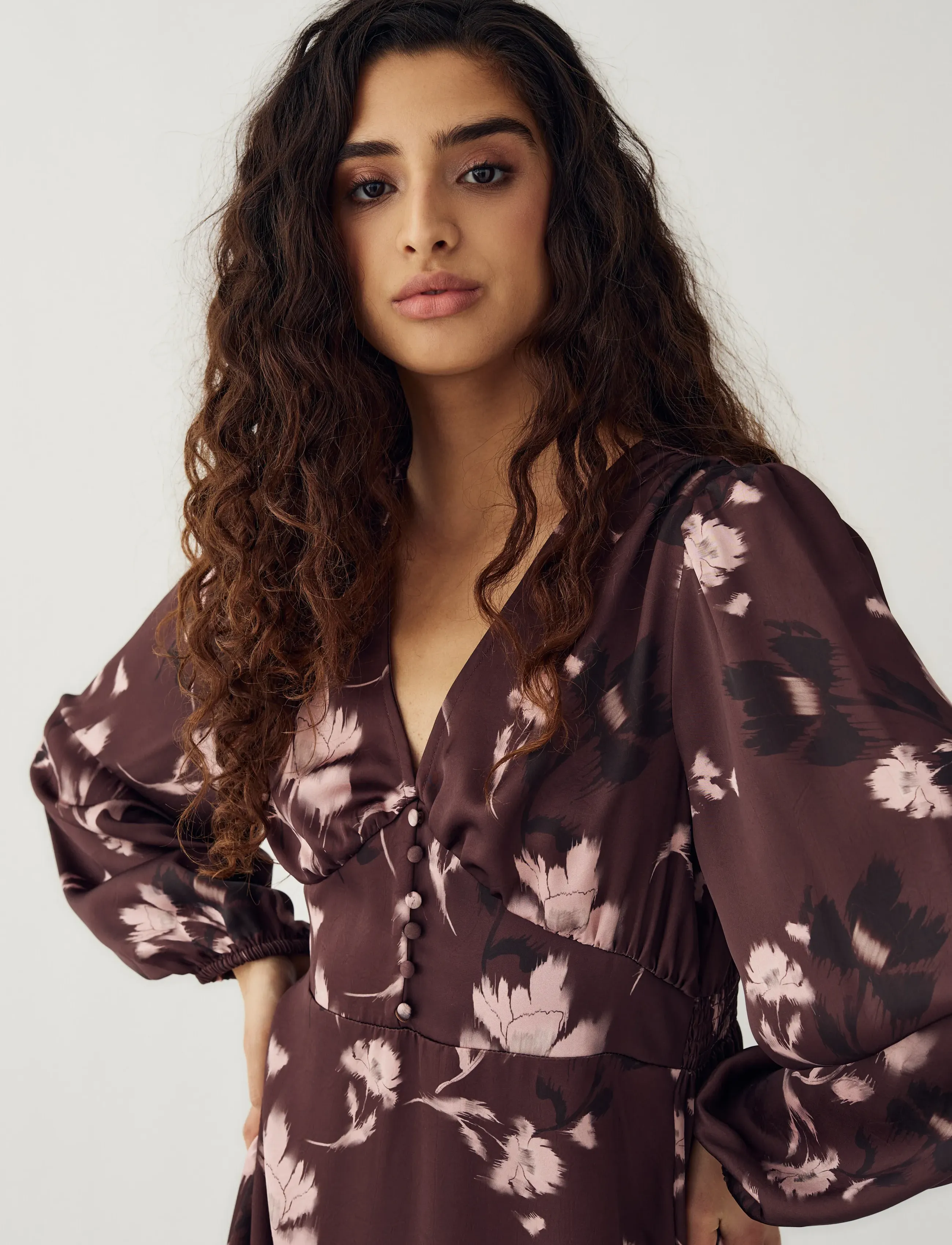Noella - N-Lilith Dress - midikleider - dena burgundy print - 4