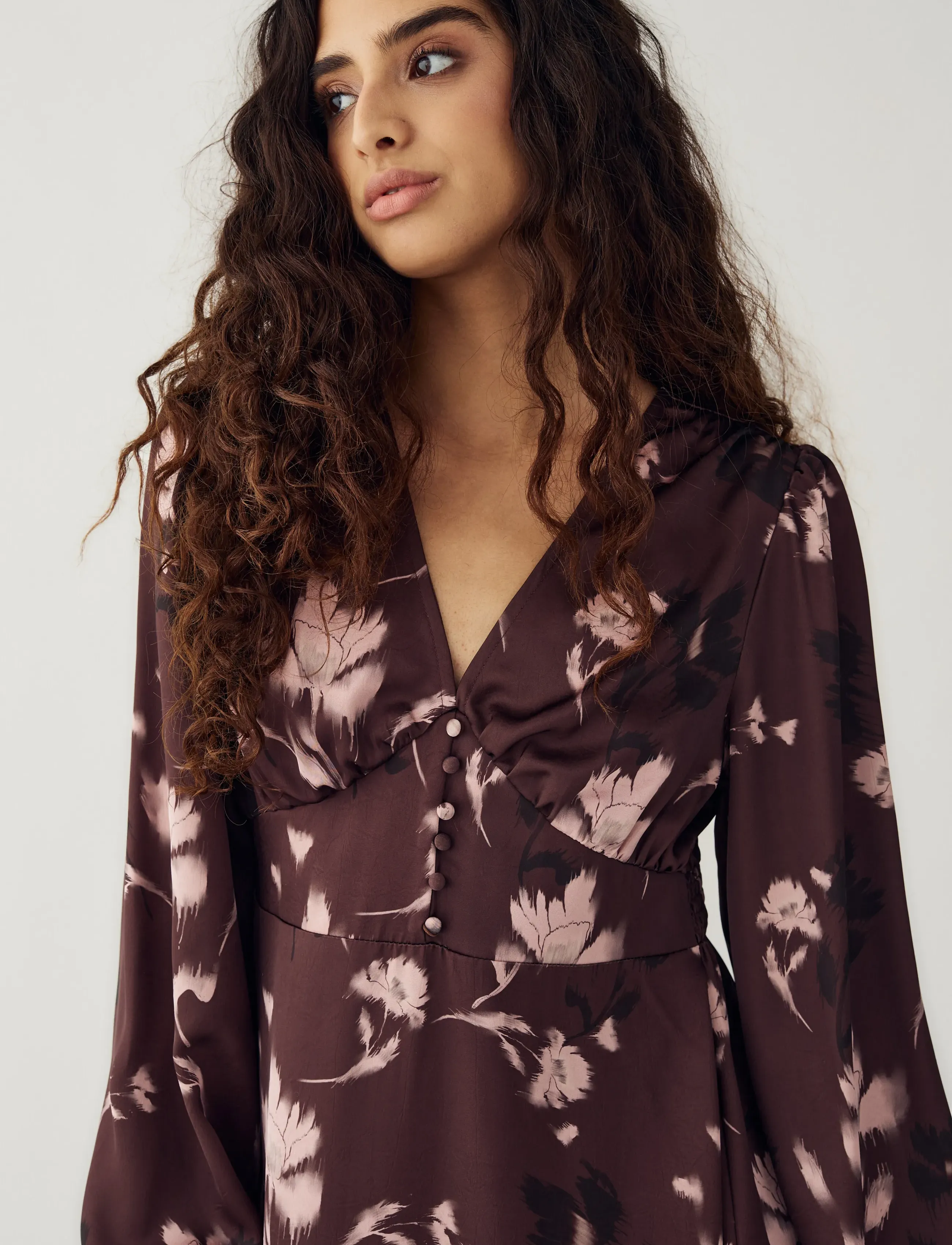 Noella - N-Lilith Dress - midikleider - dena burgundy print - 5