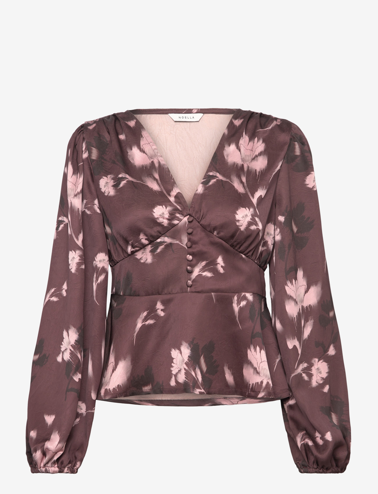 Noella - N-Lilith LS Top - langærmede bluser - dena burgundy print - 0