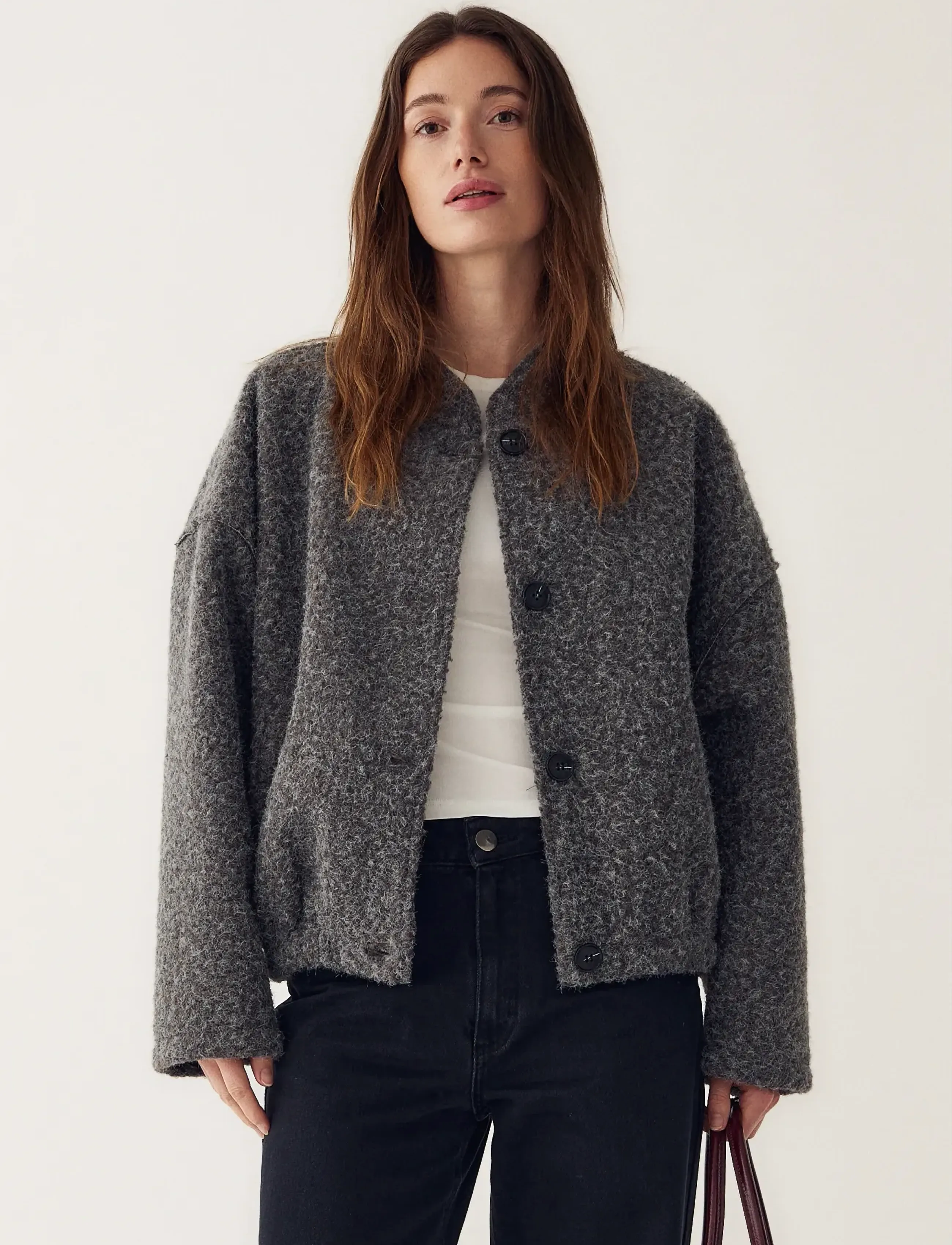 Noella - N-Marnie Jacket - kurtki wiosenne - dark grey melange - 4