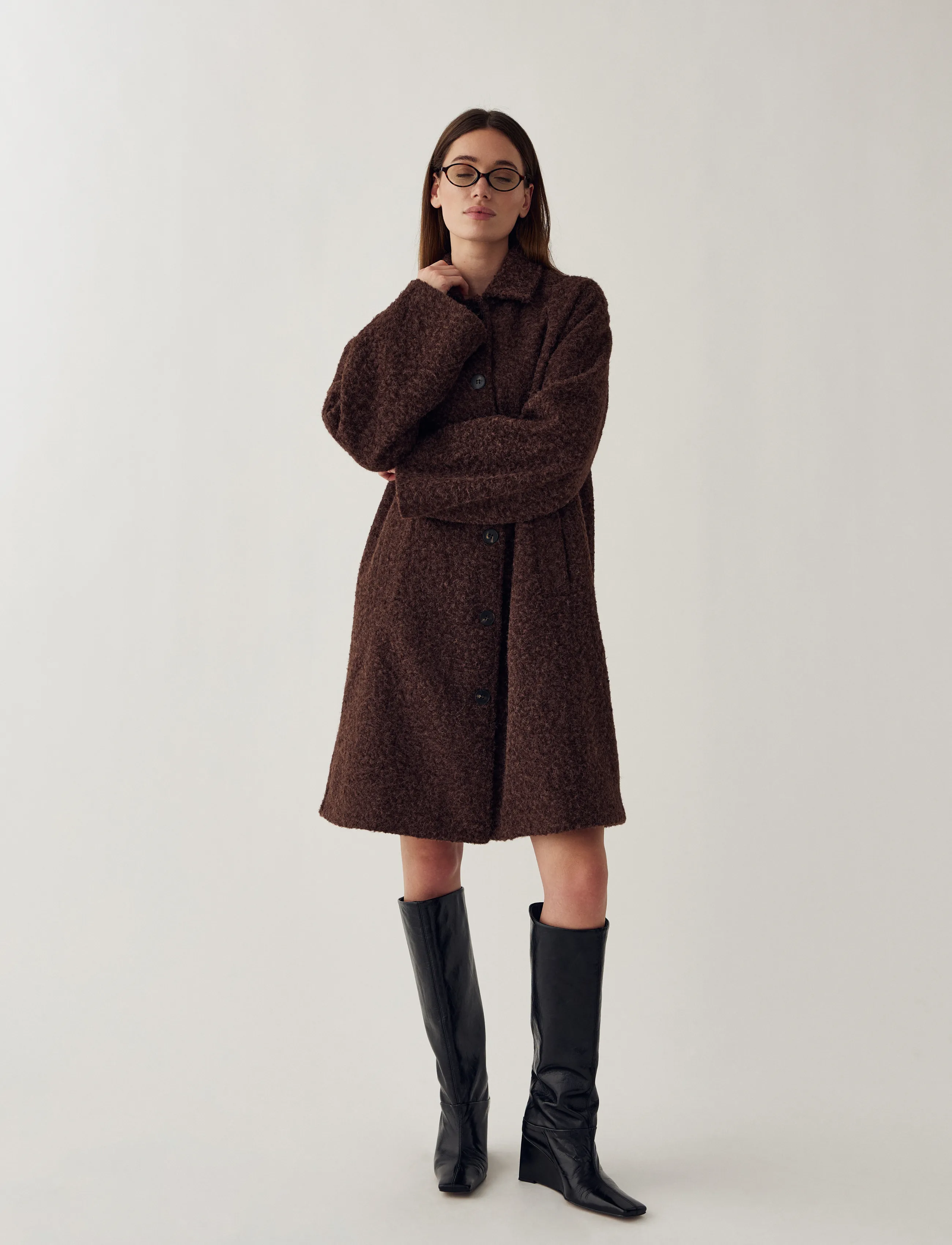 Noella - N-Lillietta Coat - lette frakker - coffee melange - 3