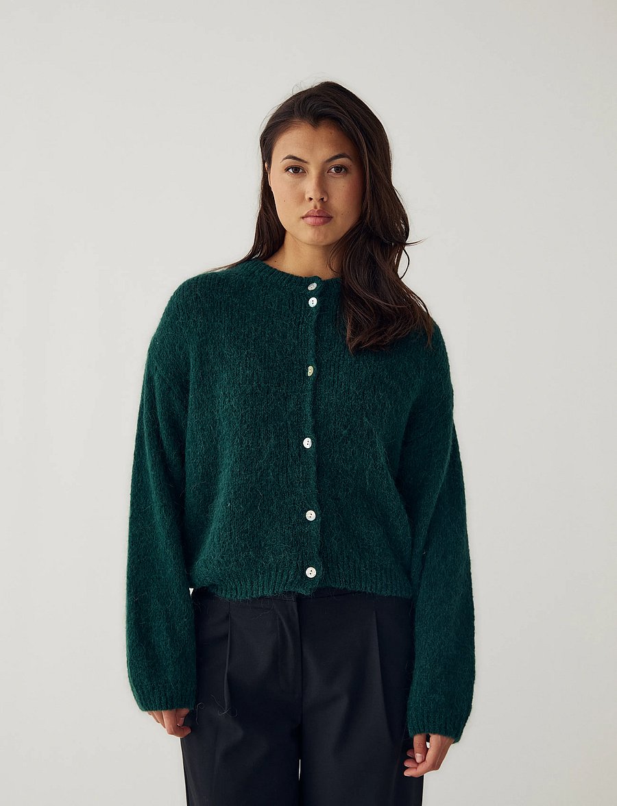 Noella - N-Kae Knit Cardigan - cardigans - bottle green - 0