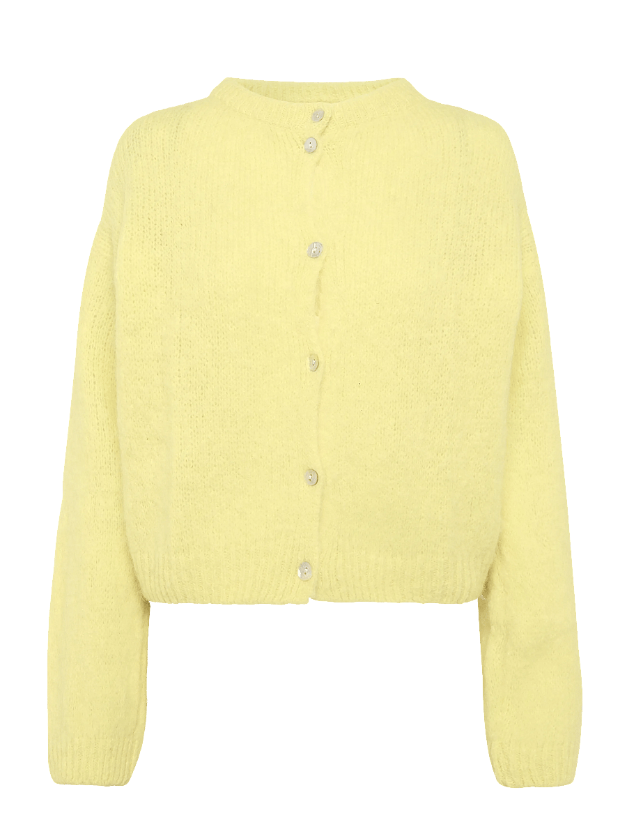 Noella - N-Kae Knit Cardigan - koftor - butter yellow - 1