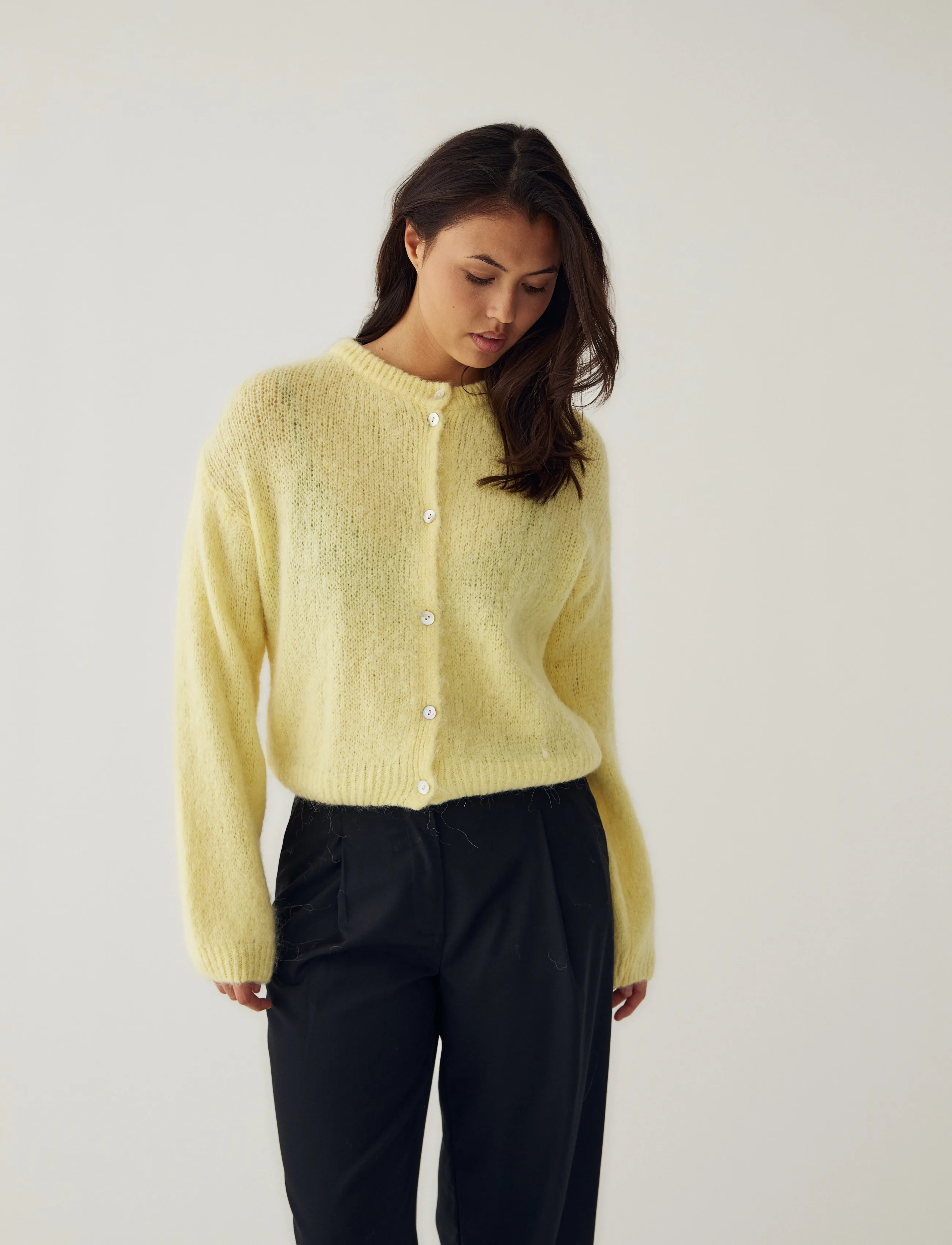 Noella N-Kae Knit Cardigan, XS/S, Yellow, Strik > Cardigans, Dame