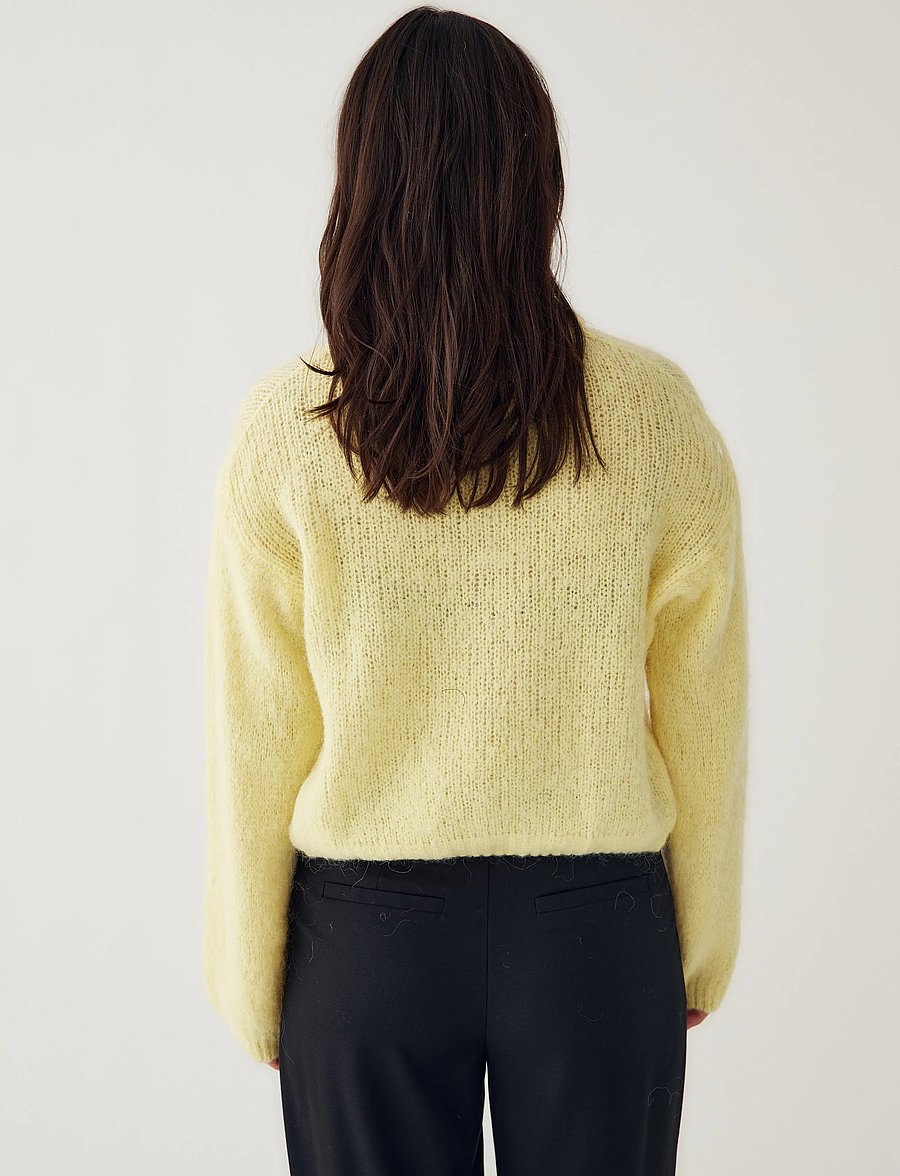 Noella - N-Kae Knit Cardigan - koftor - butter yellow - 3