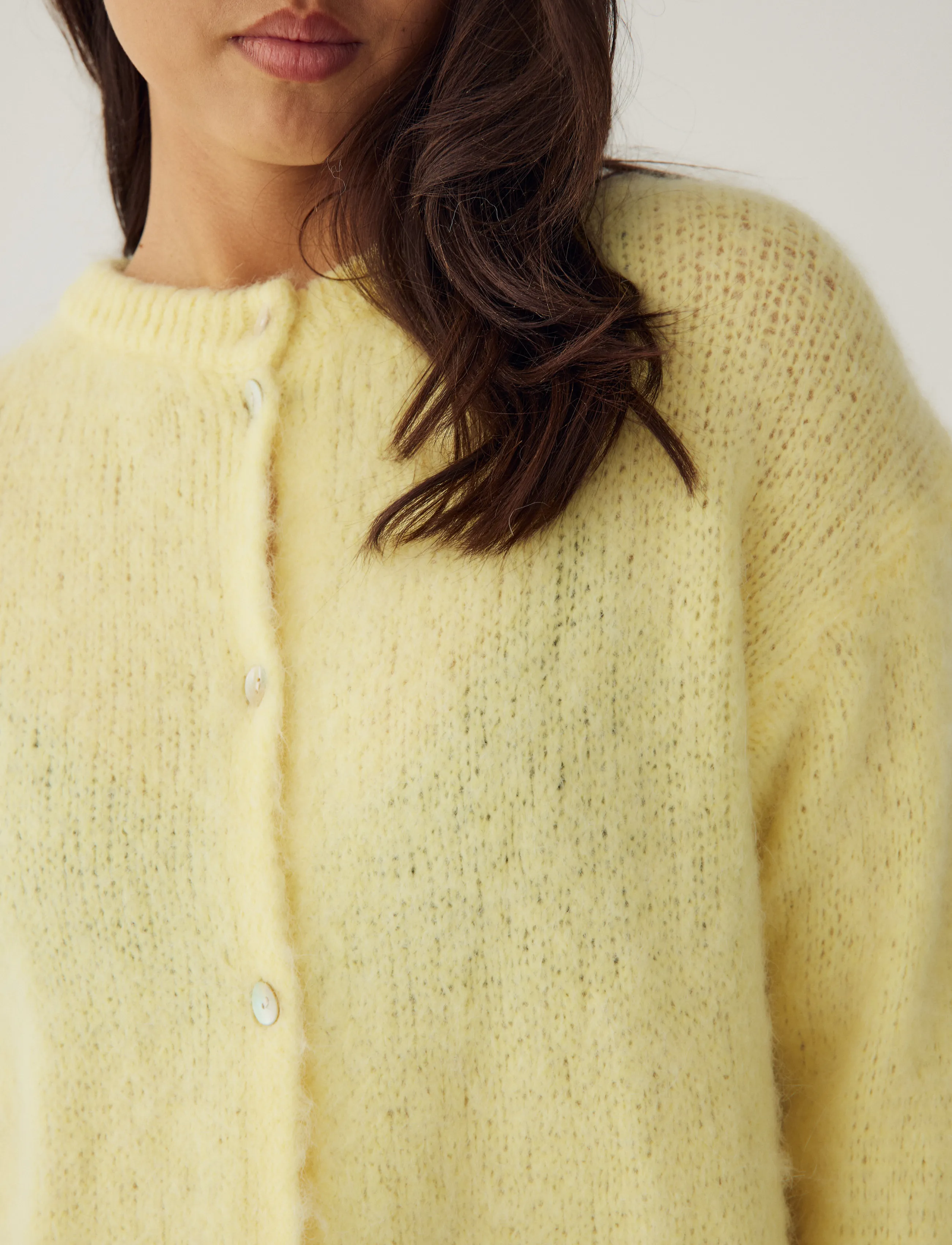 Noella - N-Kae Knit Cardigan - koftor - butter yellow - 4