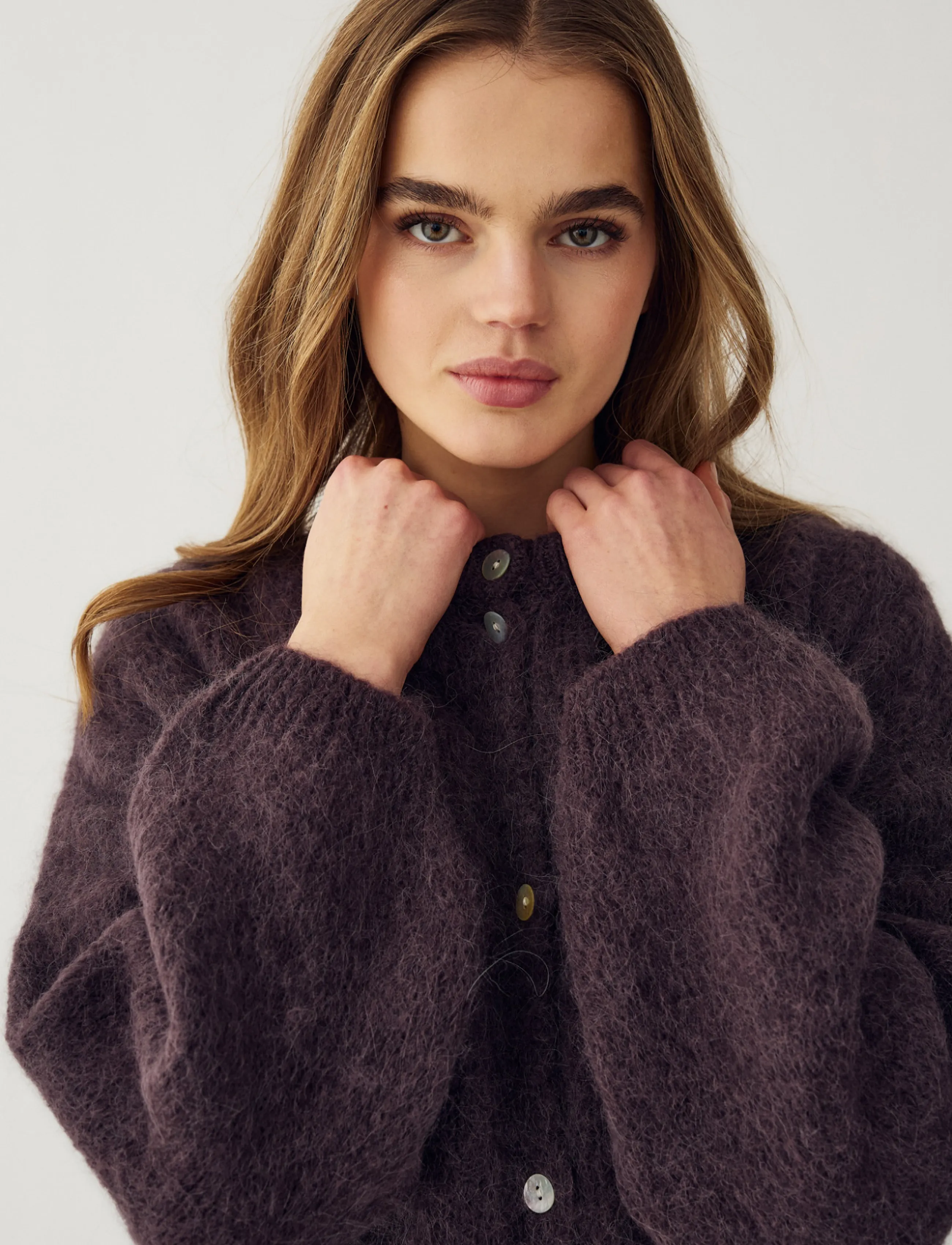 Noella - N-Kae Knit Cardigan - kardiganid - chocolate - 3