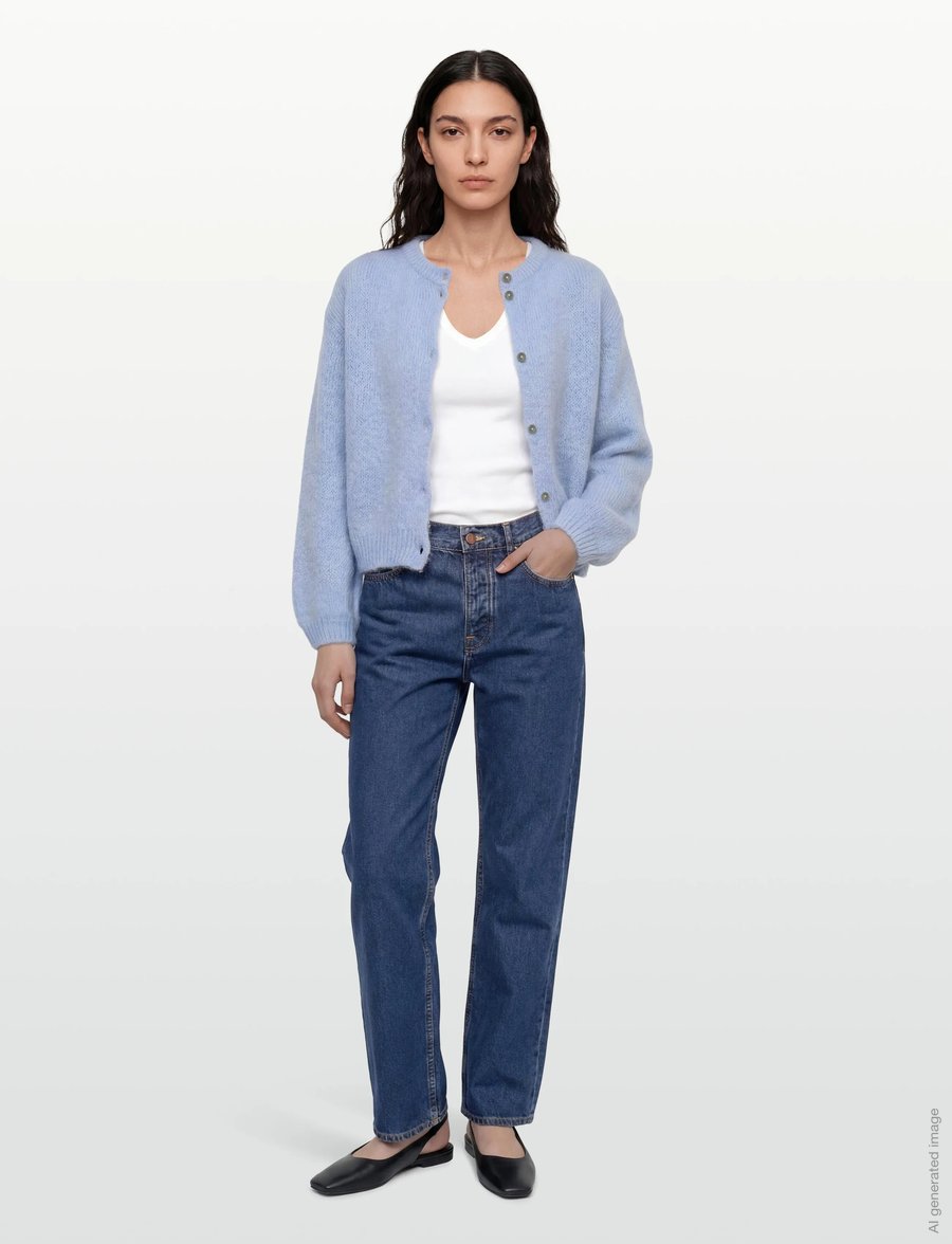 Noella - N-Kae Knit Cardigan - hnepptar peysur - light blue - 0