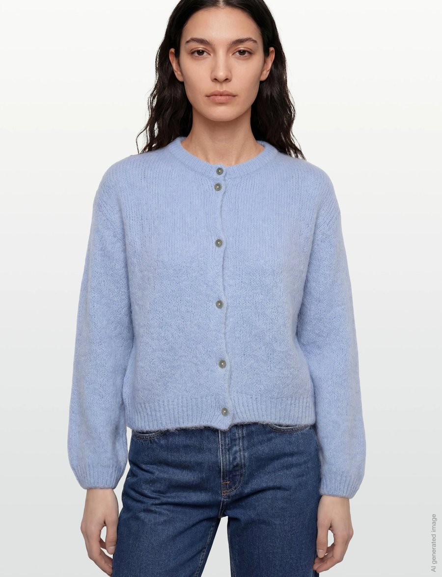 Noella - N-Kae Knit Cardigan - hnepptar peysur - light blue - 3