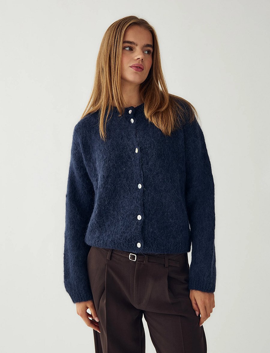 Noella - N-Kae Knit Cardigan - cardigans - navy - 0