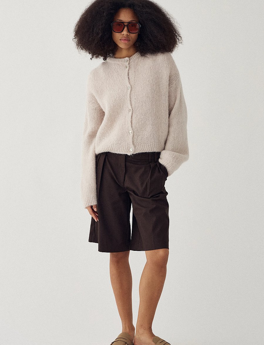Noella - N-Kae Knit Cardigan - koftor - oyster - 3