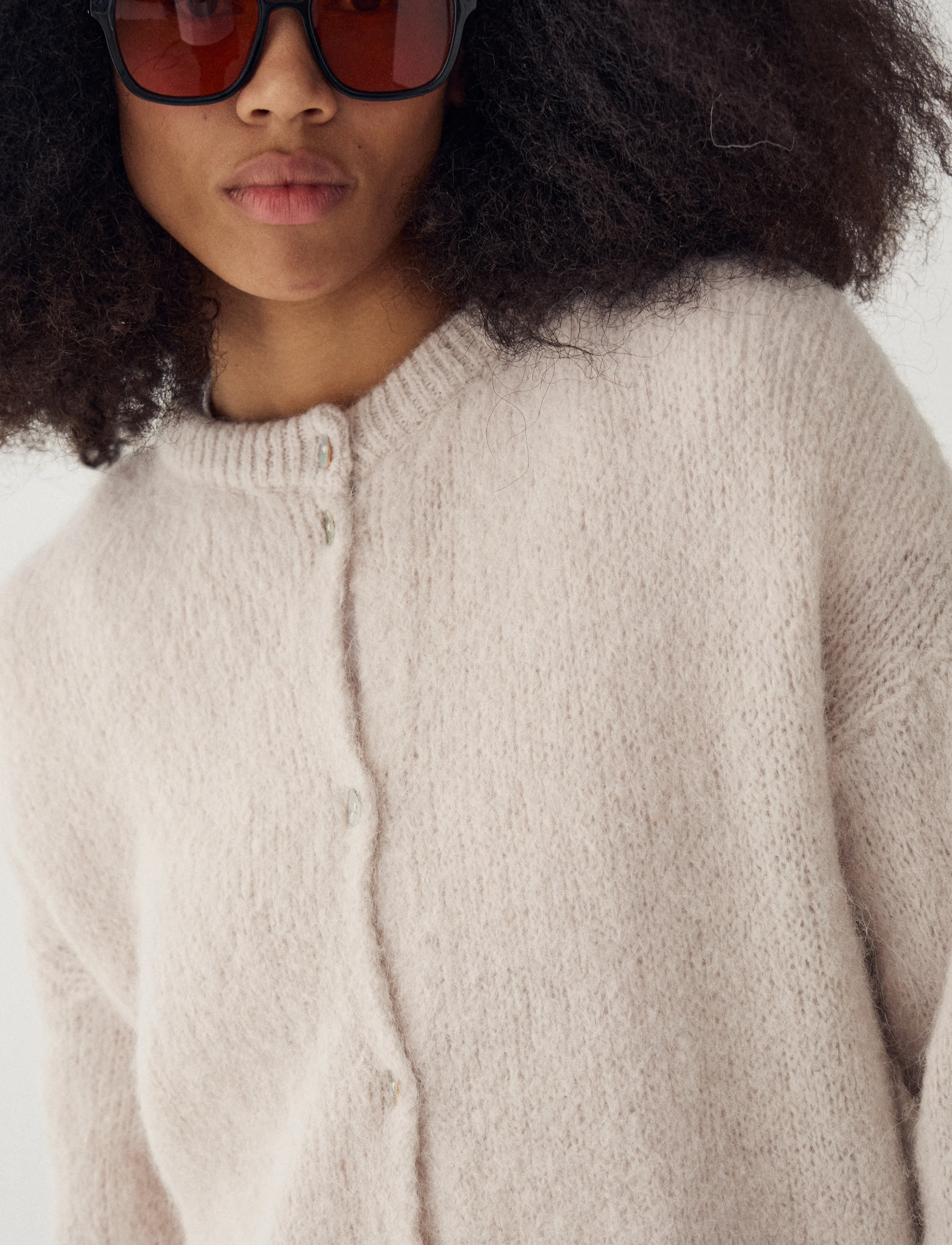 Noella - N-Kae Knit Cardigan - koftor - oyster - 4