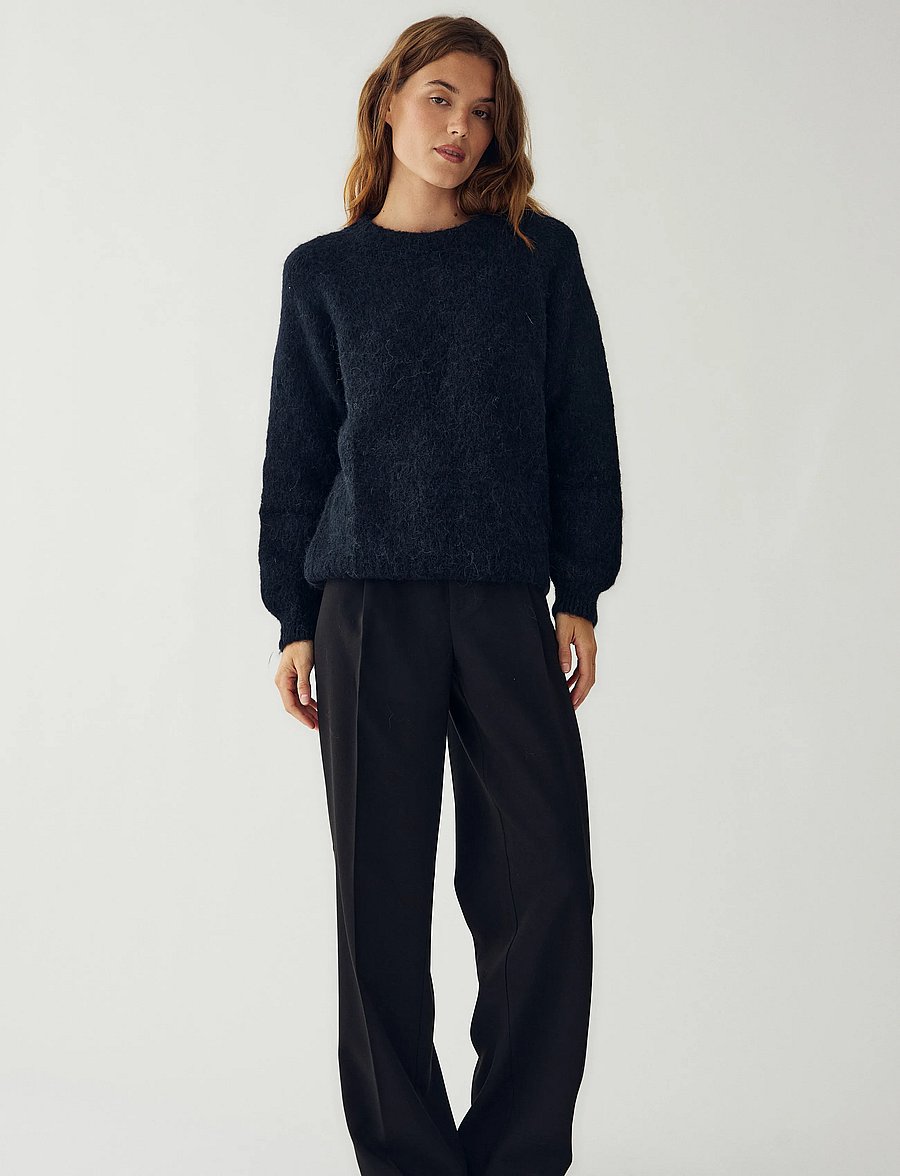 Noella - N-Latora Knit - stickade tröjor - navy - 5