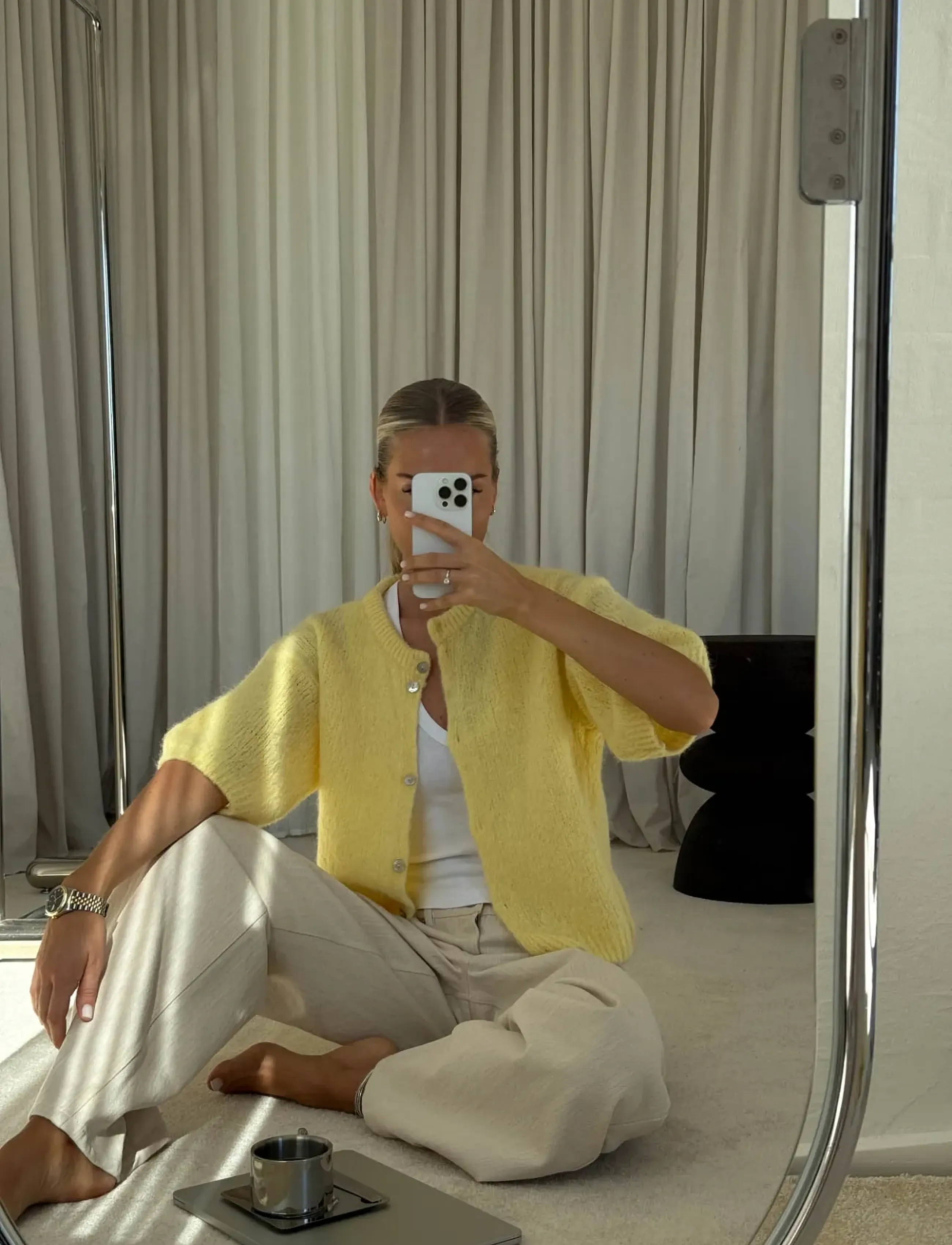 Noella N-Kae Ss Knit Cardigan, XS/S, Yellow, Strik > Cardigans, Dame