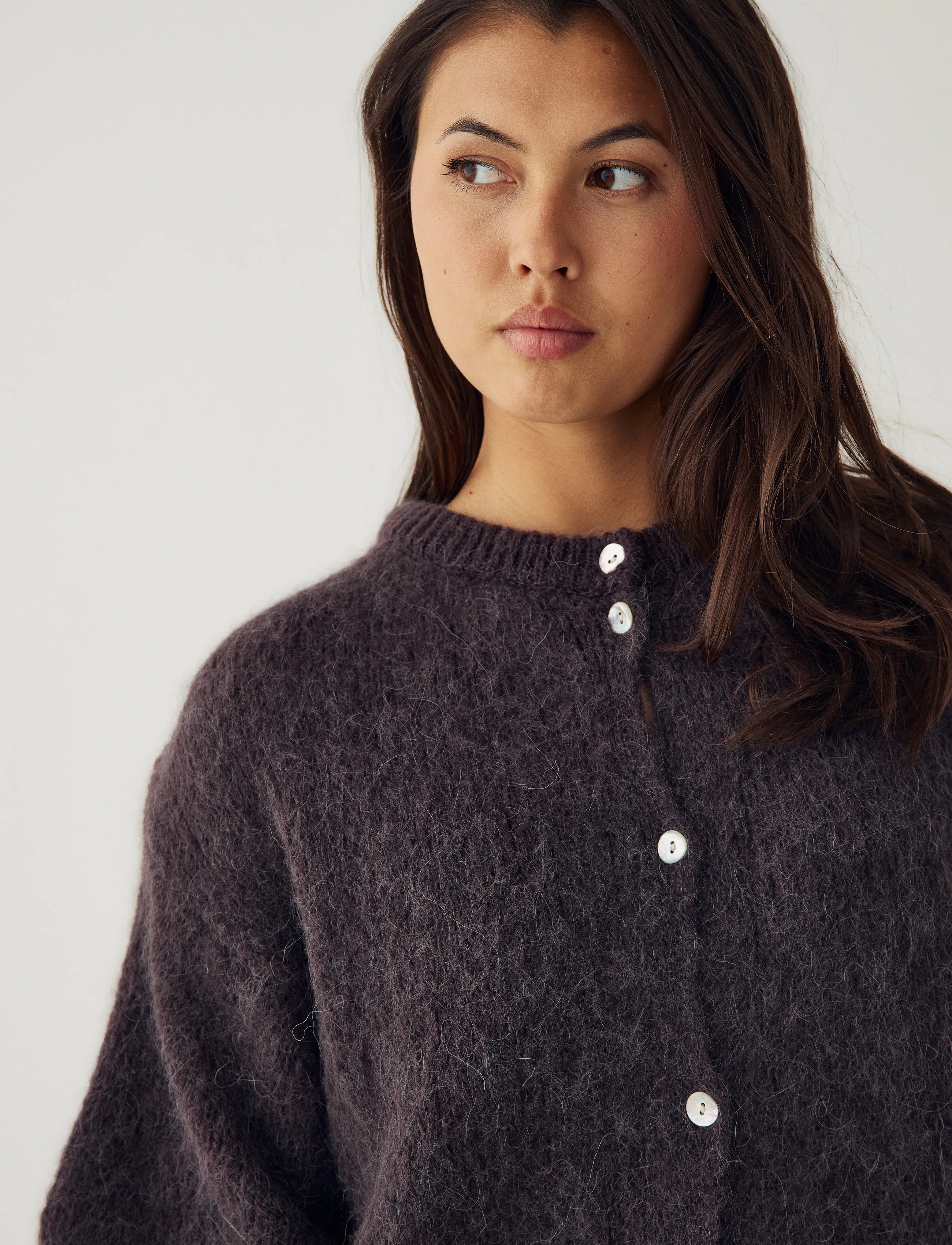 Noella - N-Kae SS Knit Cardigan - cardigans - chocolate - 5