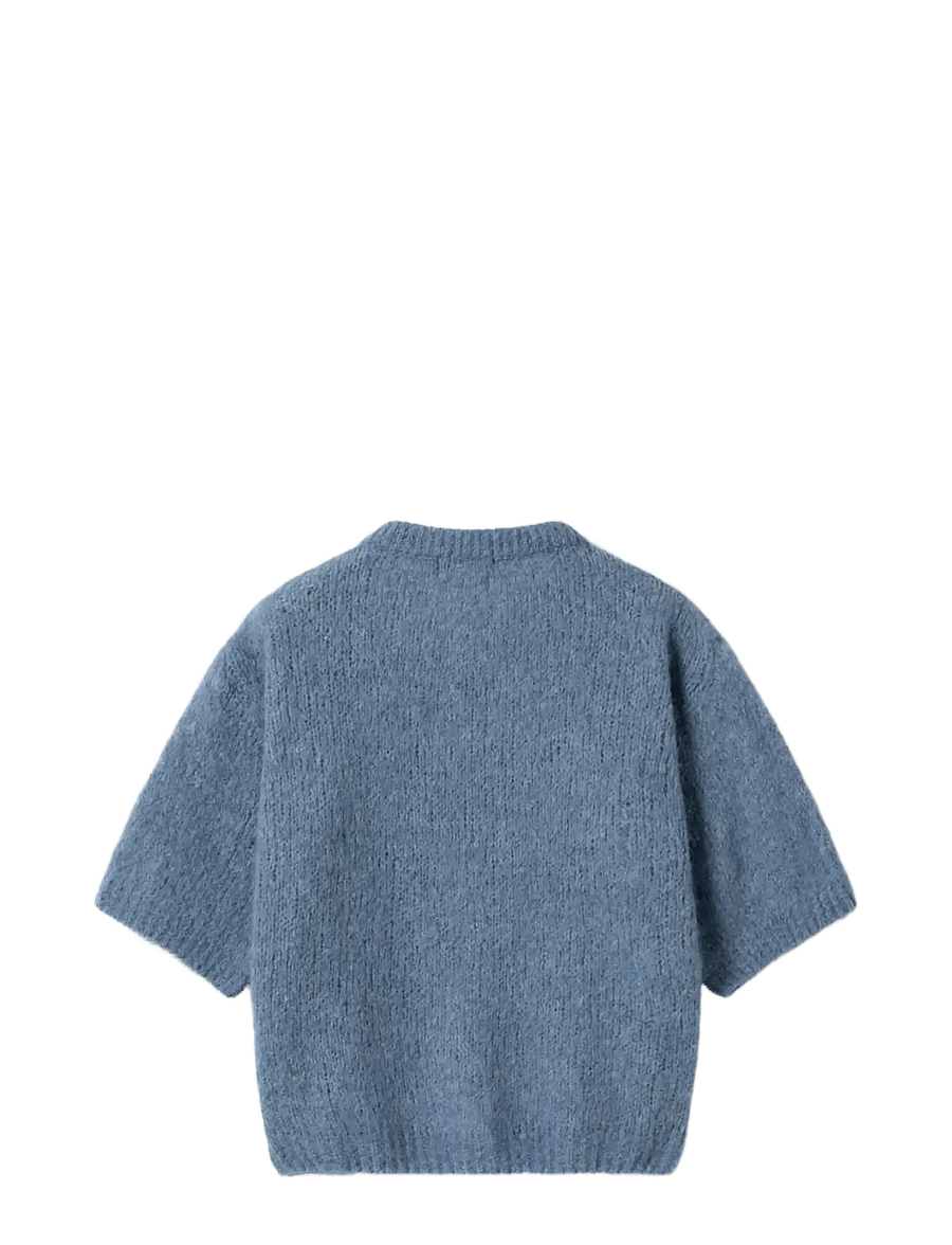 Noella - N-Kae SS Knit Cardigan - koftor - jeans melange - 2
