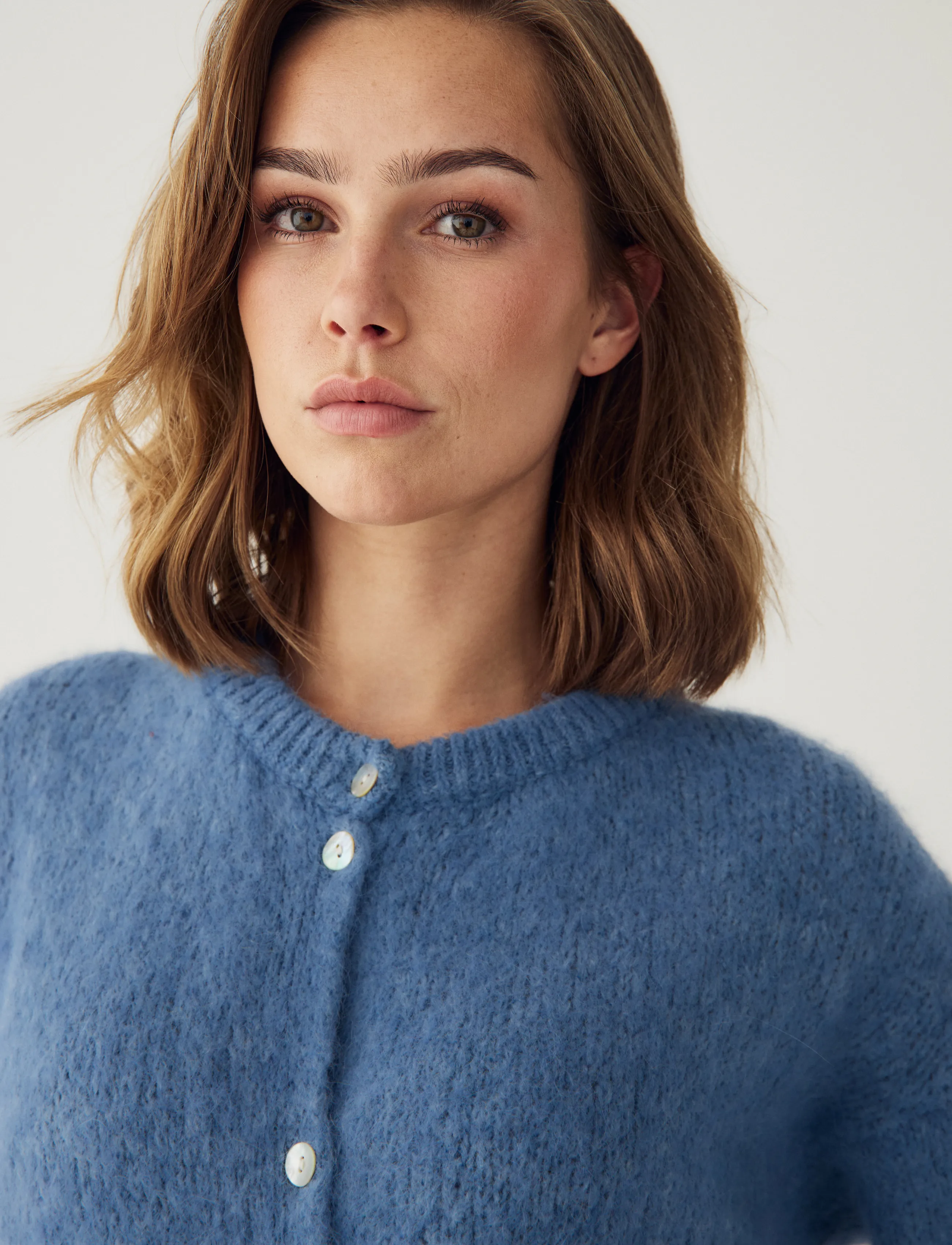 Noella - N-Kae SS Knit Cardigan - hnepptar peysur - jeans melange - 4