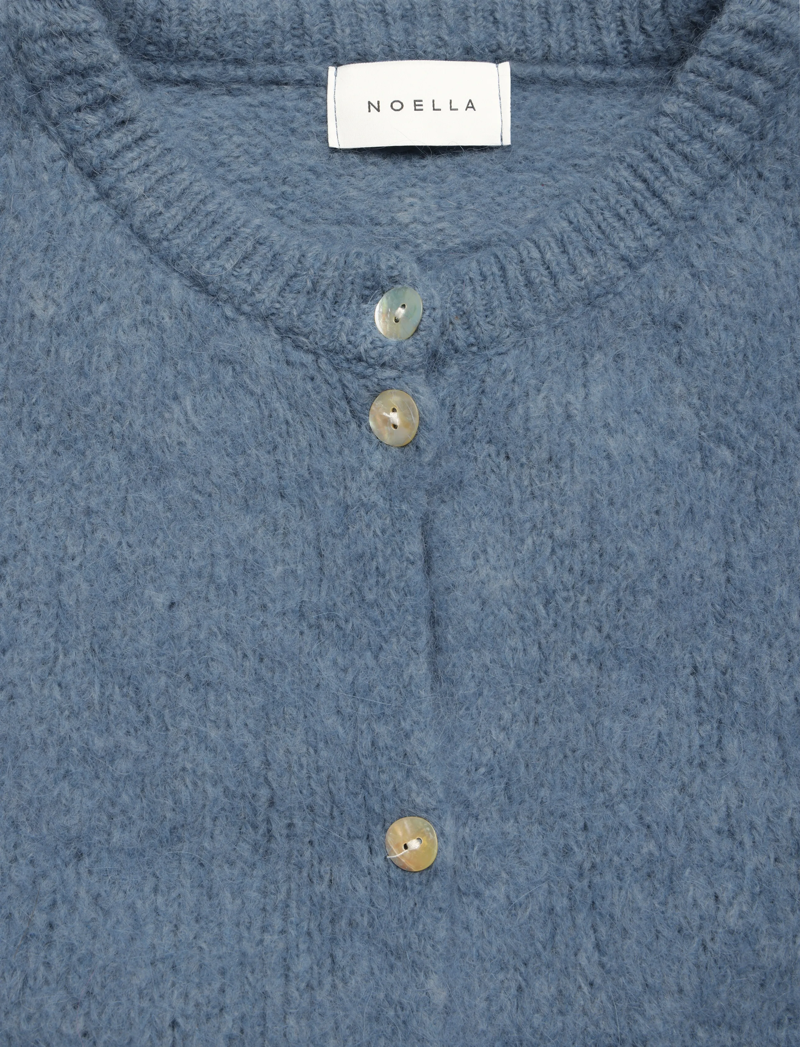 Noella - N-Kae SS Knit Cardigan - jeans melange - 2