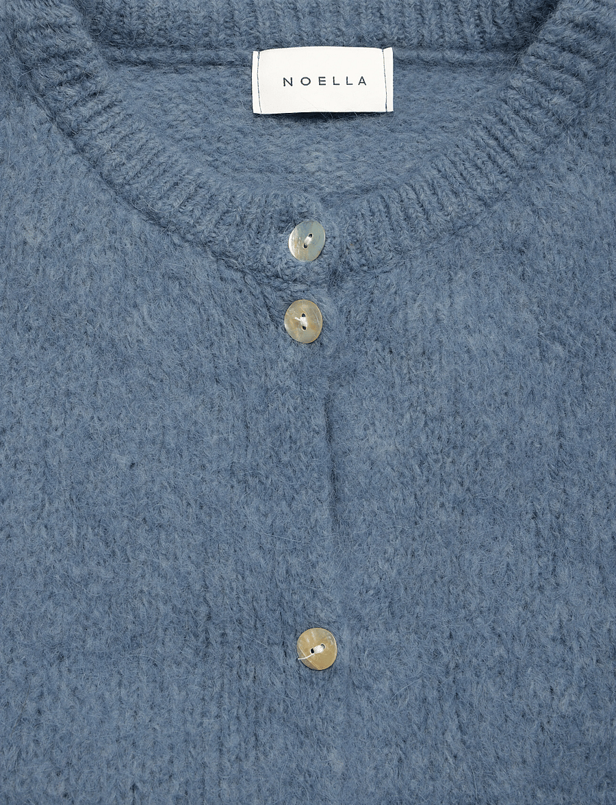Noella - N-Kae SS Knit Cardigan - jeans melange - 2