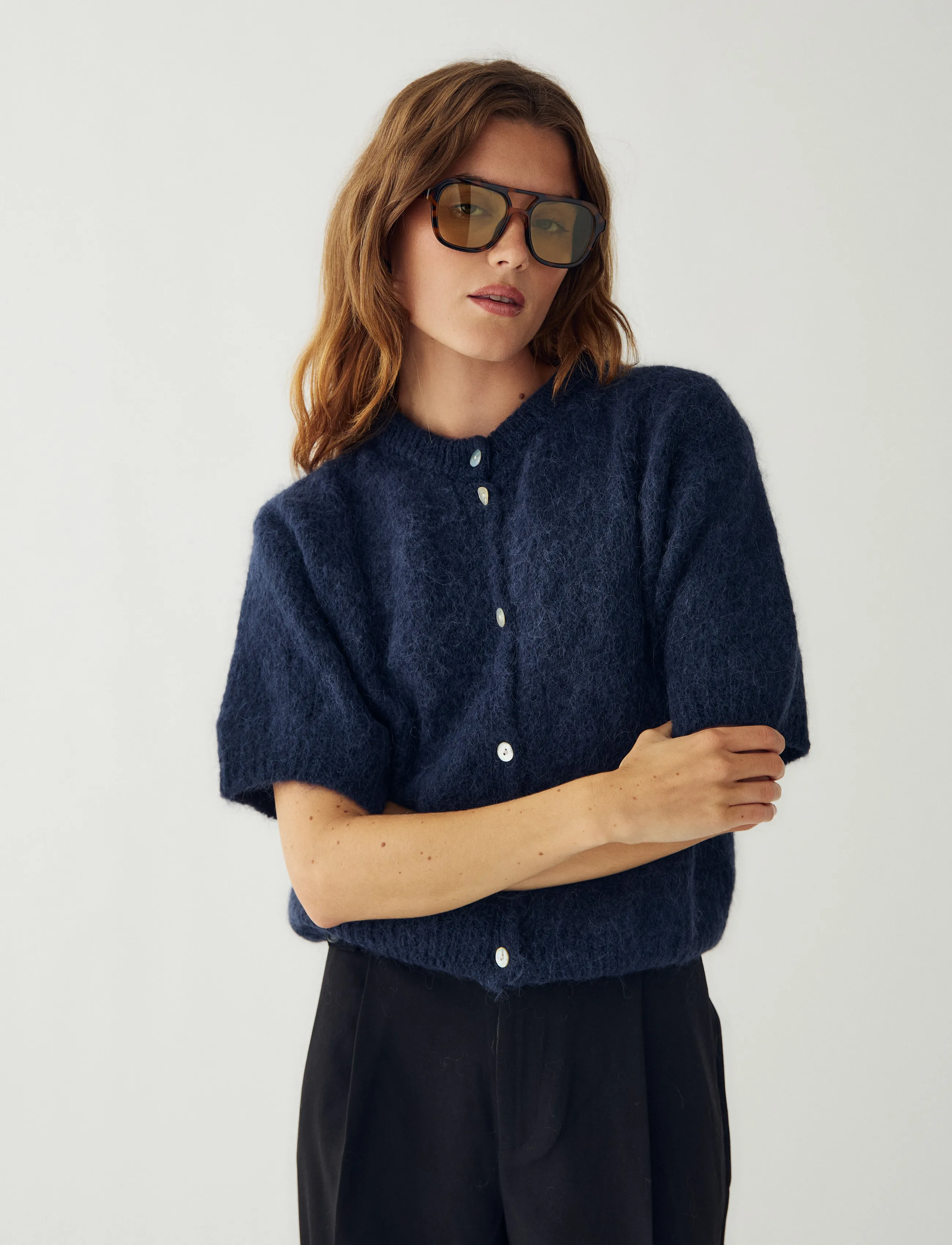 Noella N-Kae SS Knit Cardigan - Noella - NAVY / navy