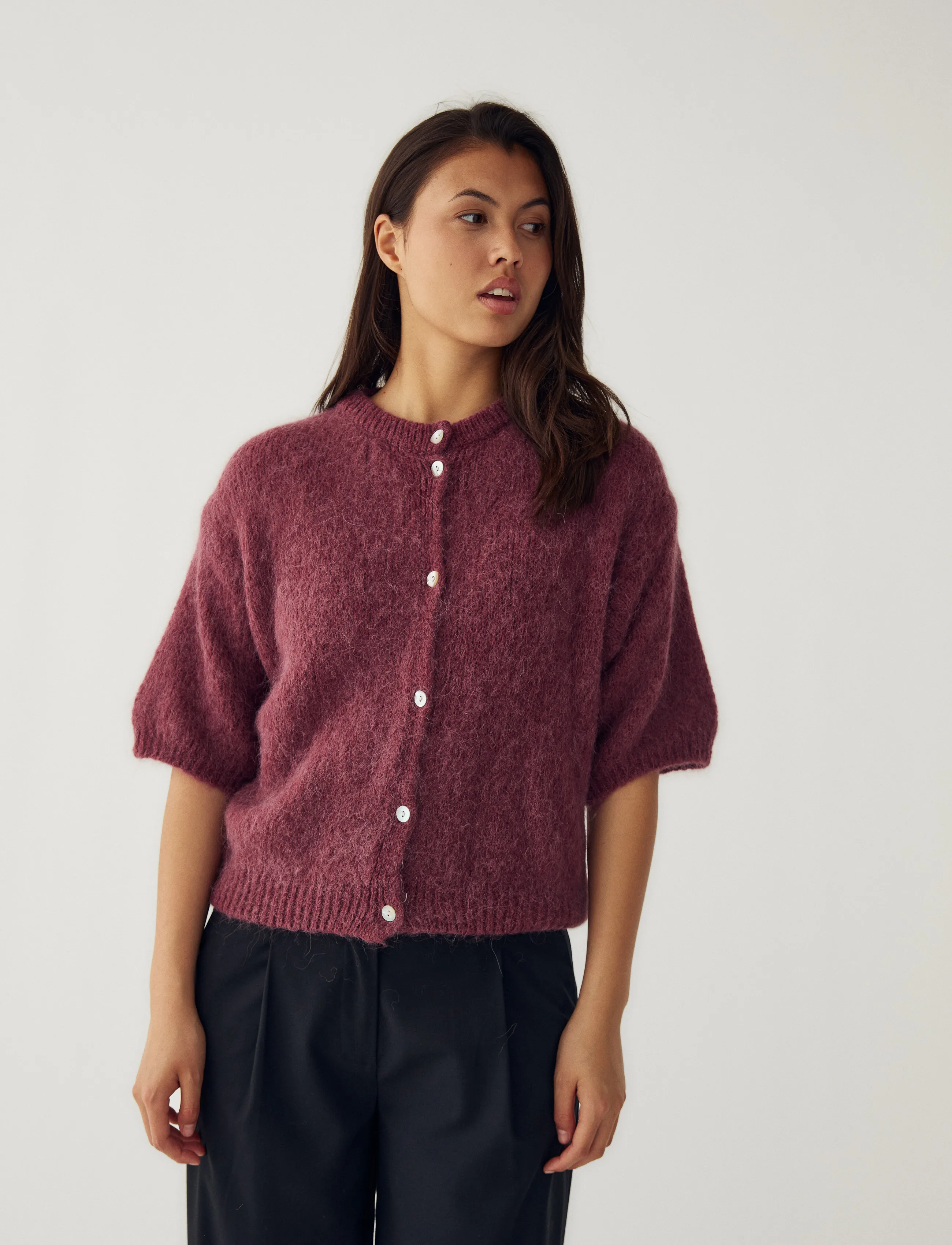 Noella N-Kae SS Knit Cardigan - Noella - RUST / burgundy