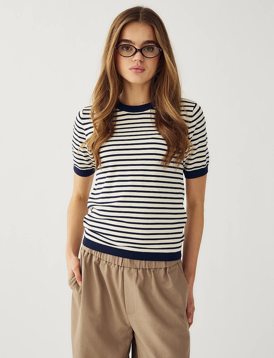 Noella - N-Muna Knit - marškinėliai - dannia blue stripe - 0