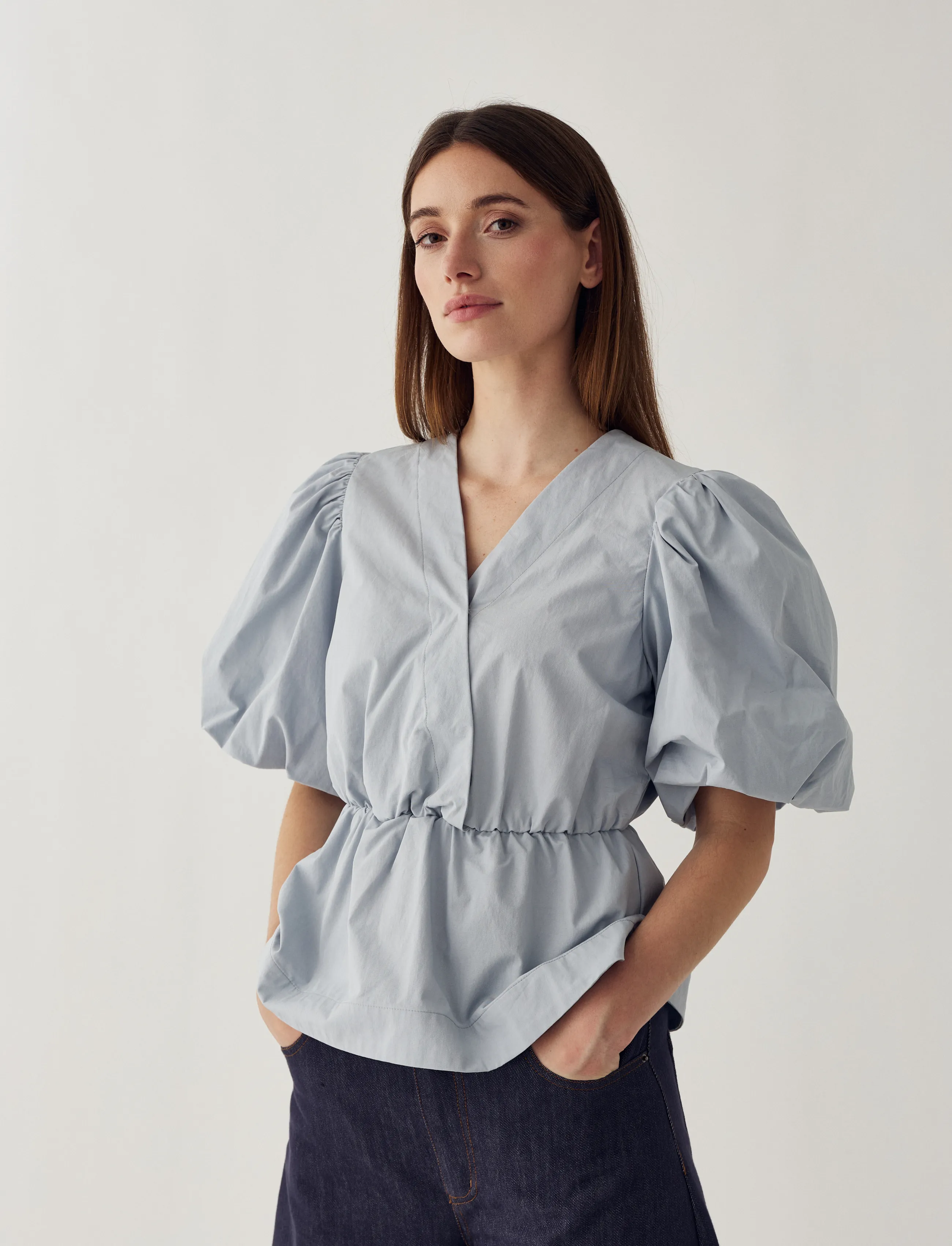 Noella N-Magdalena Blouse, XXL, Blue, Bluser > Kortærmede, Dame