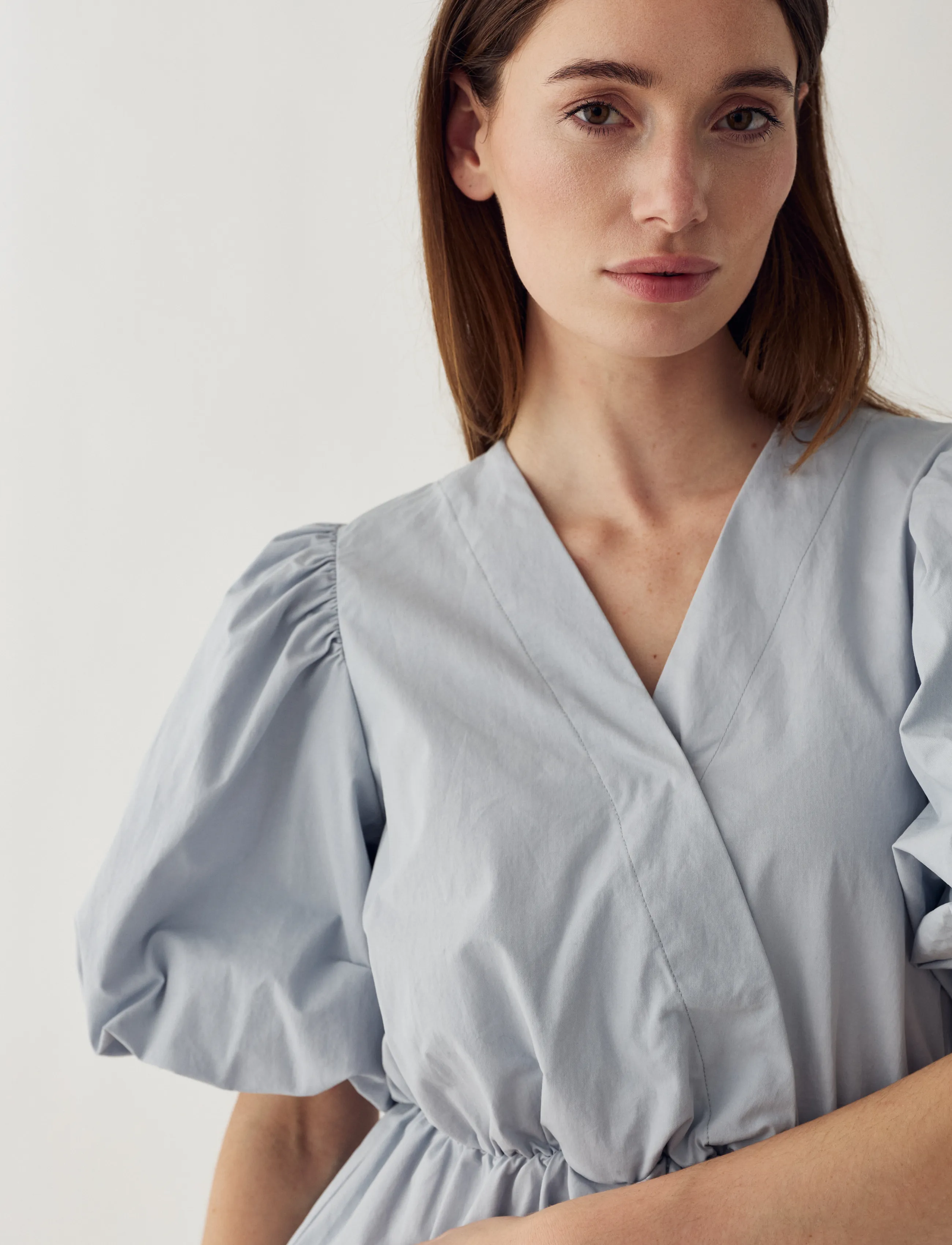 Noella - N-Magdalena Blouse - short-sleeved blouses - dusty blue - 3