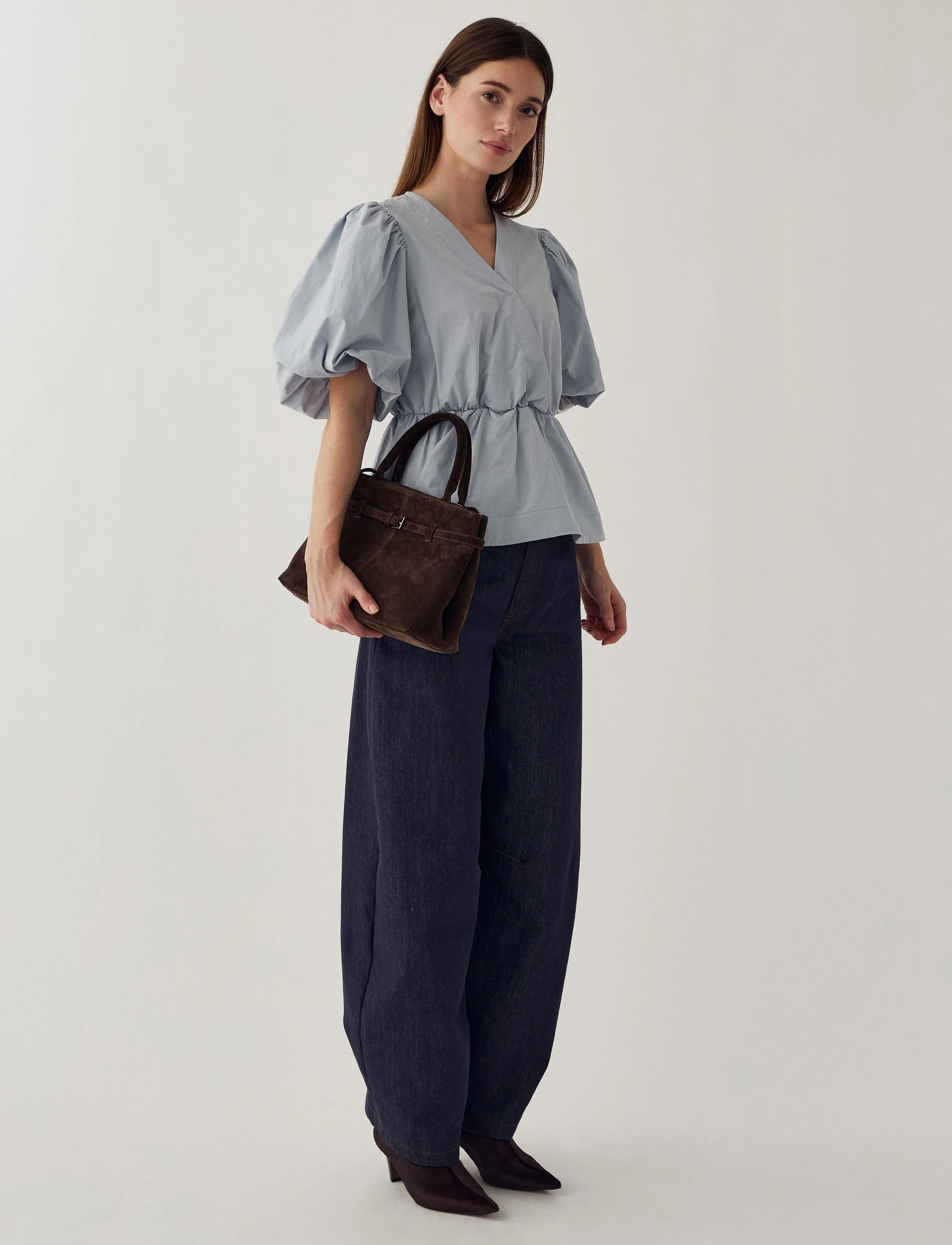 Noella - N-Magdalena Blouse - kortärmade blusar - dusty blue - 5