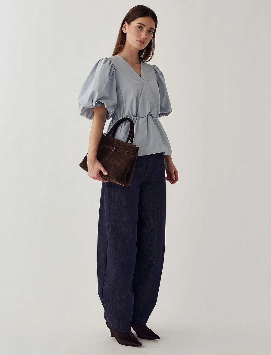 Noella - N-Magdalena Blouse - kortärmade blusar - dusty blue - 5