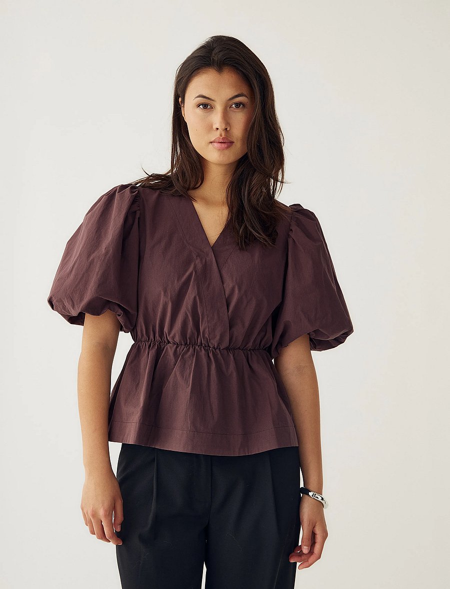 Noella - N-Magdalena Blouse - kortärmade blusar - winter bloom - 0