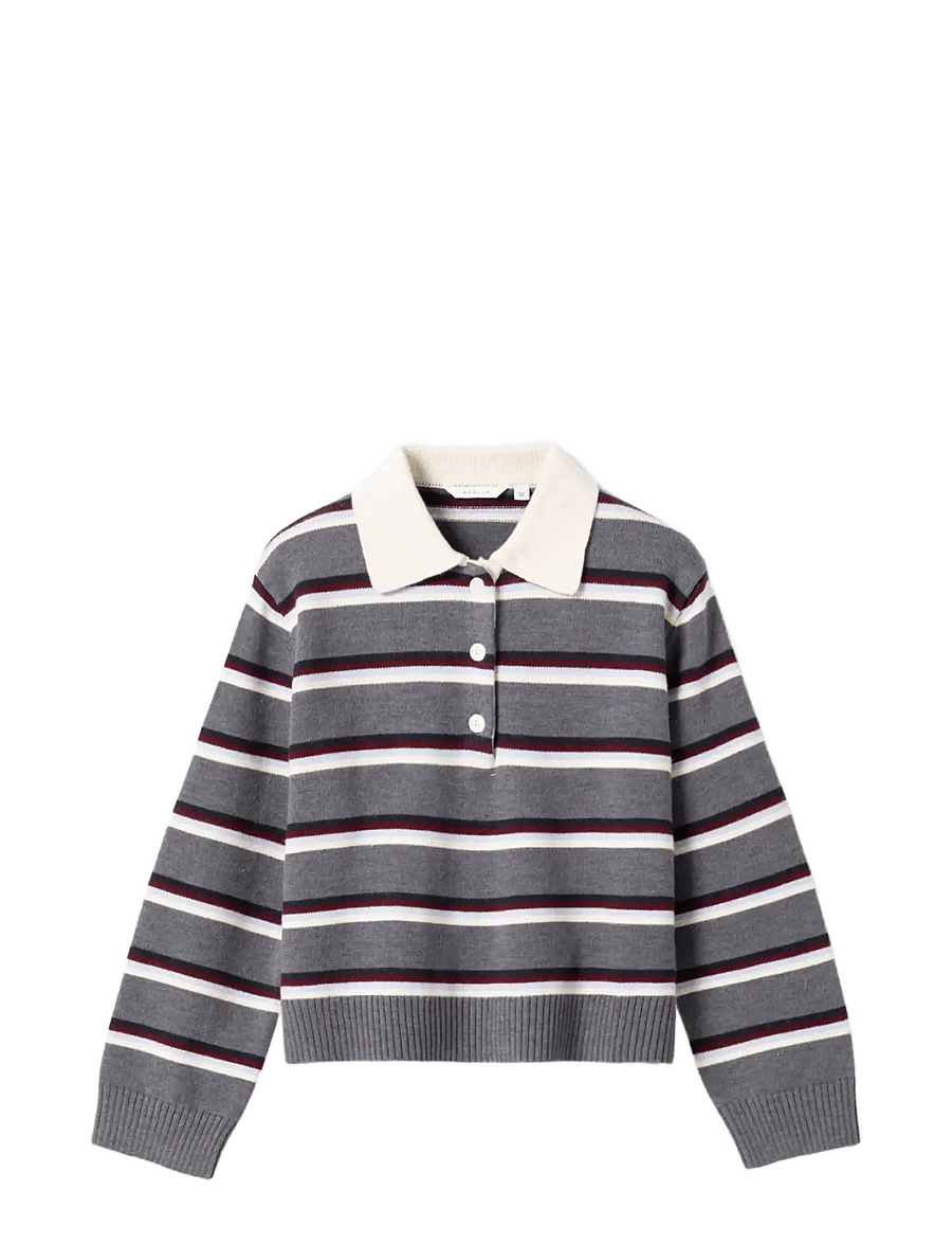 Noella - N-Merryll Knit - stickade tröjor - delissa grey stripe - 1
