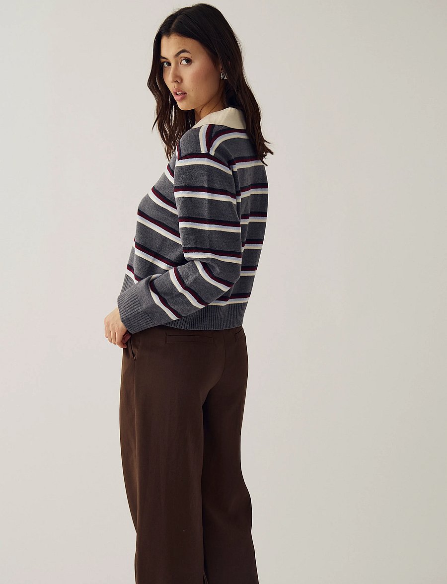 Noella - N-Merryll Knit - stickade tröjor - delissa grey stripe - 4