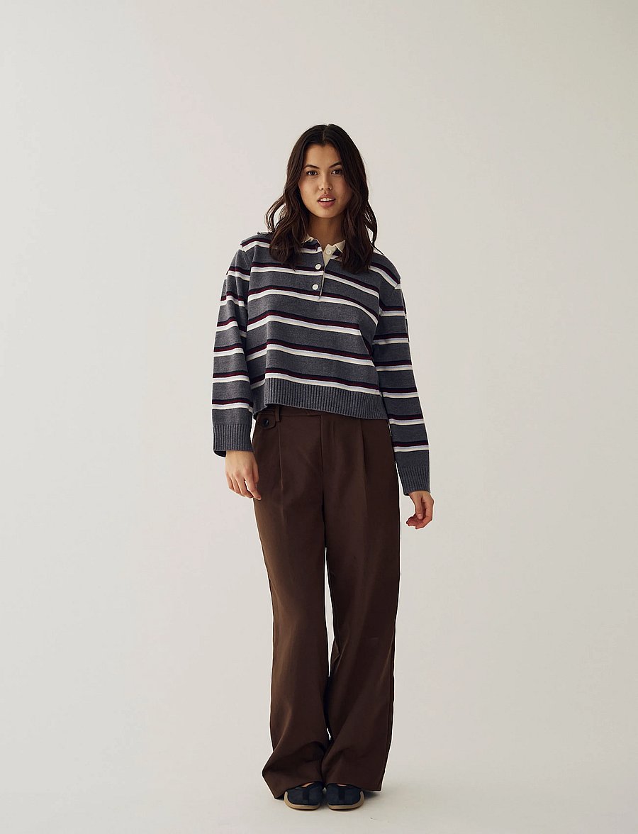 Noella - N-Merryll Knit - stickade tröjor - delissa grey stripe - 5