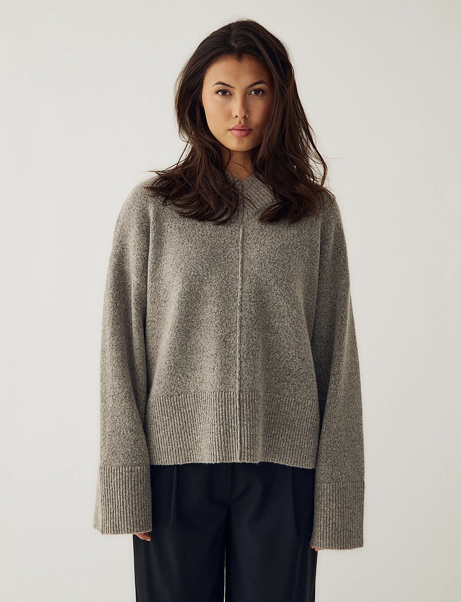 Noella - N-Maidie Knit - pullover - dark sand melange - 0