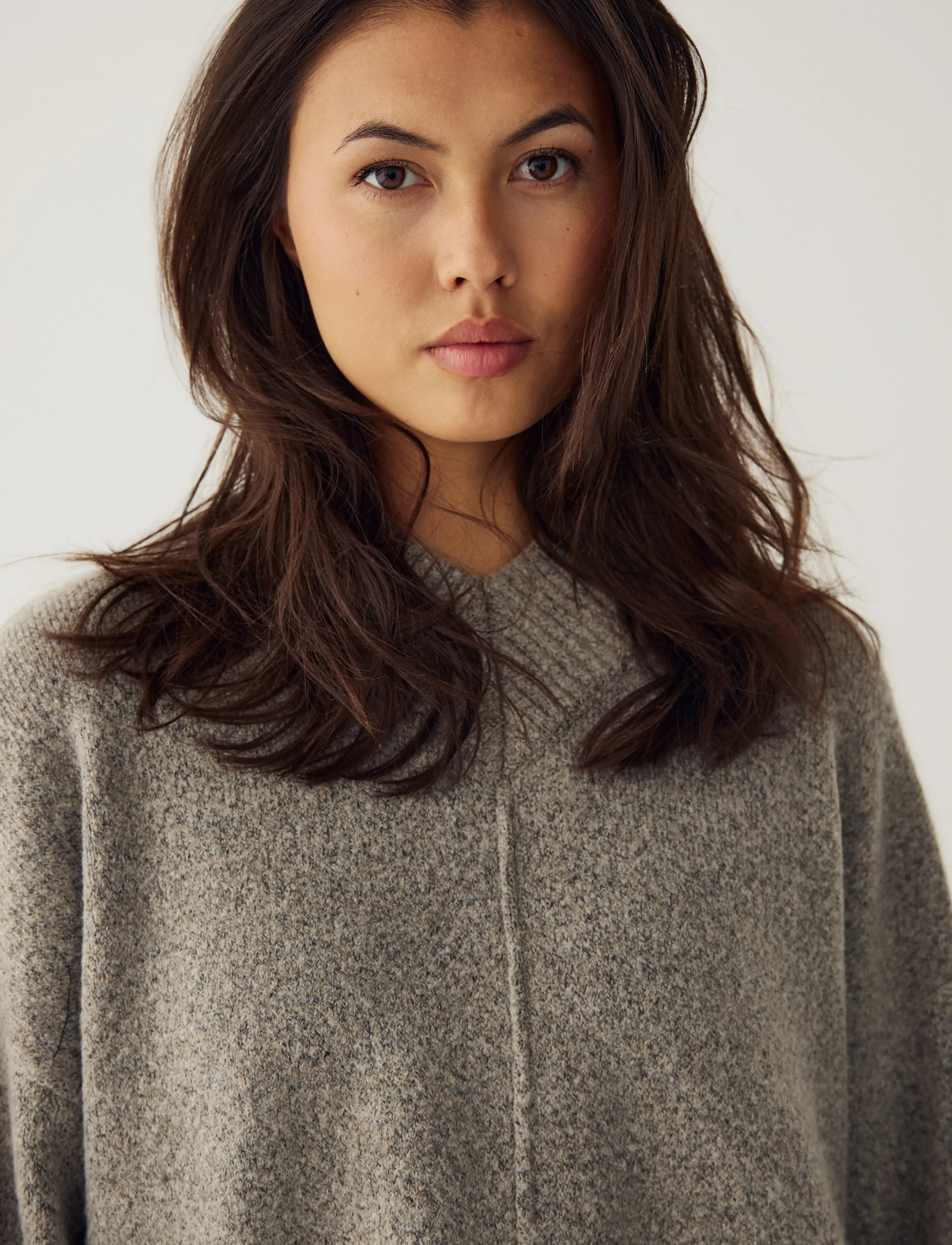 Noella - N-Maidie Knit - stickade tröjor - dark sand melange - 4