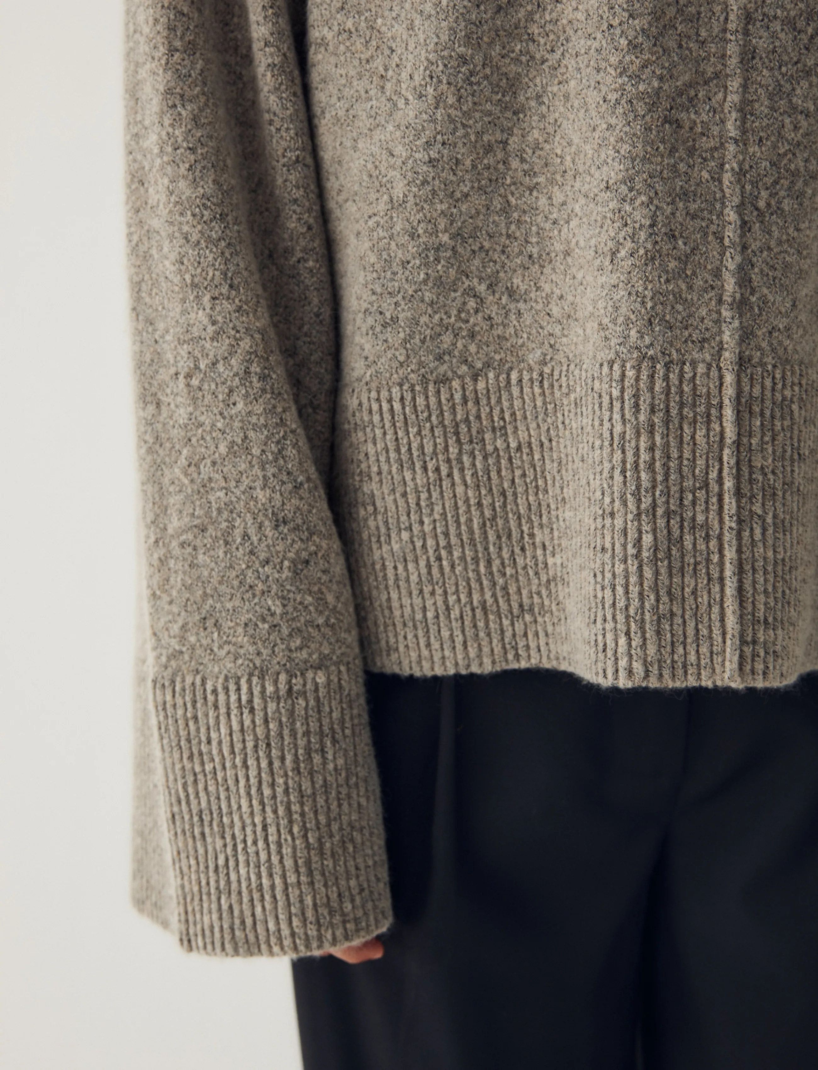 Noella - N-Maidie Knit - stickade tröjor - dark sand melange - 5