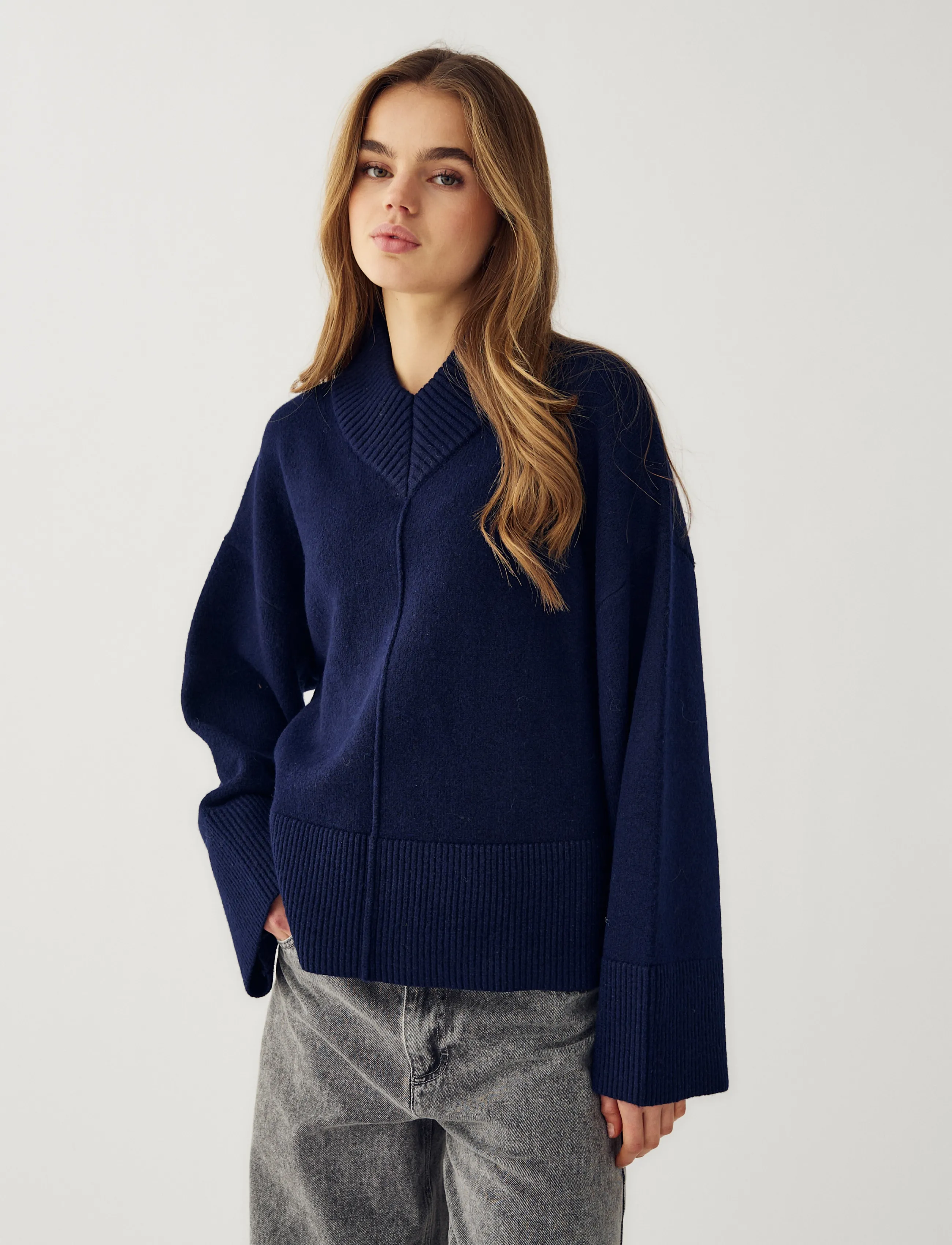 Noella - N-Maidie Knit - stickade tröjor - navy blue - 3