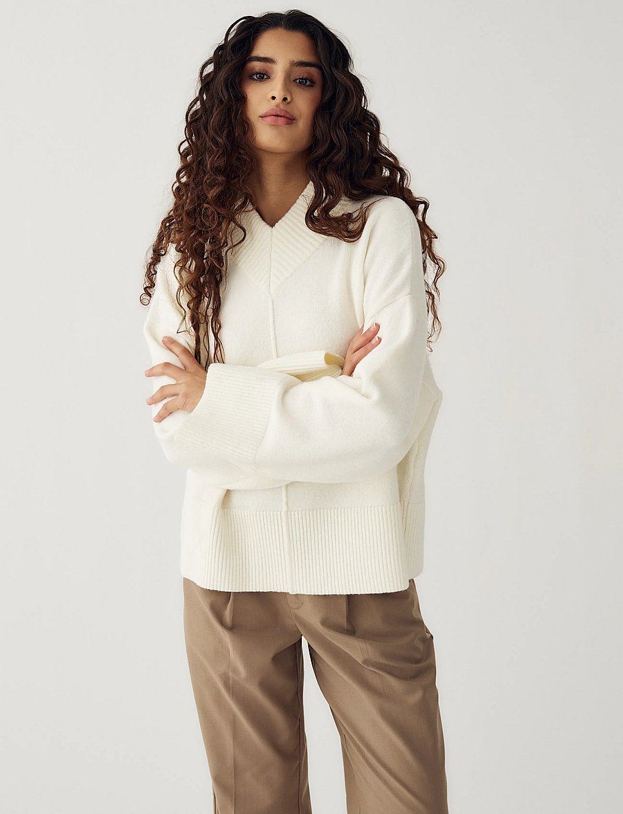 Noella - N-Maidie Knit - striktrøjer - offwhite - 0