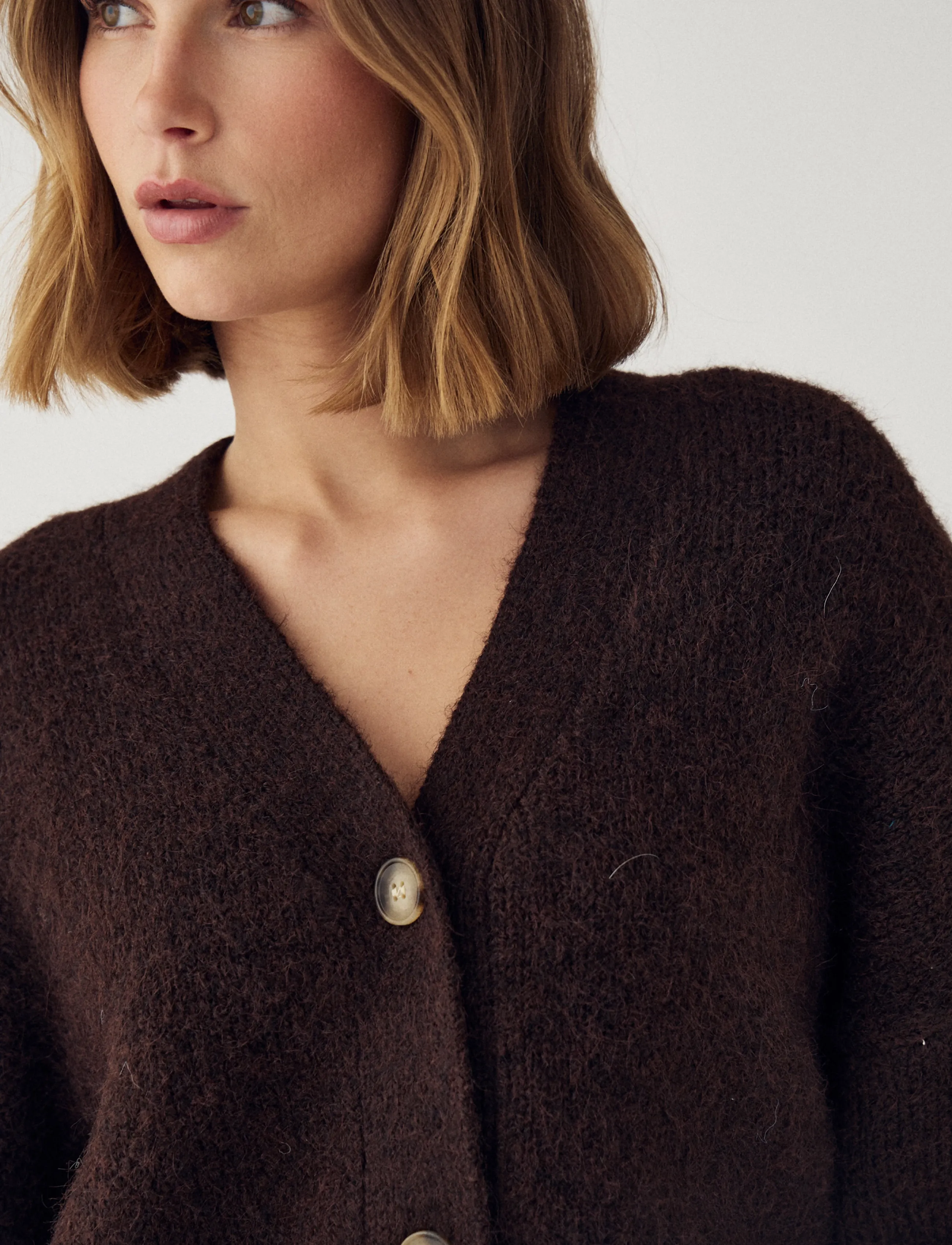 Noella - N-Laiana Knit Cardigan - cardigans - chocolate - 3
