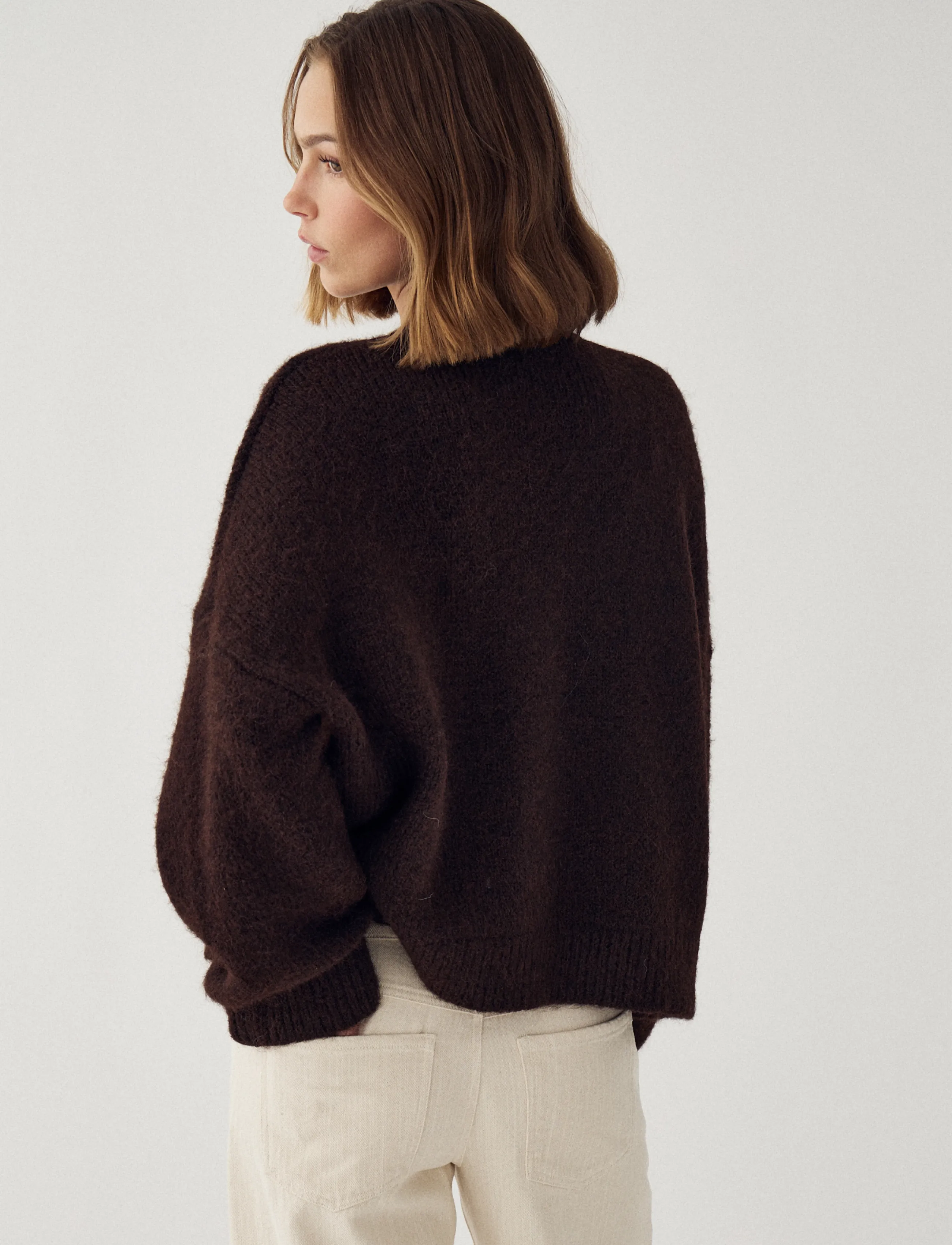 Noella - N-Laiana Knit Cardigan - cardigans - chocolate - 4