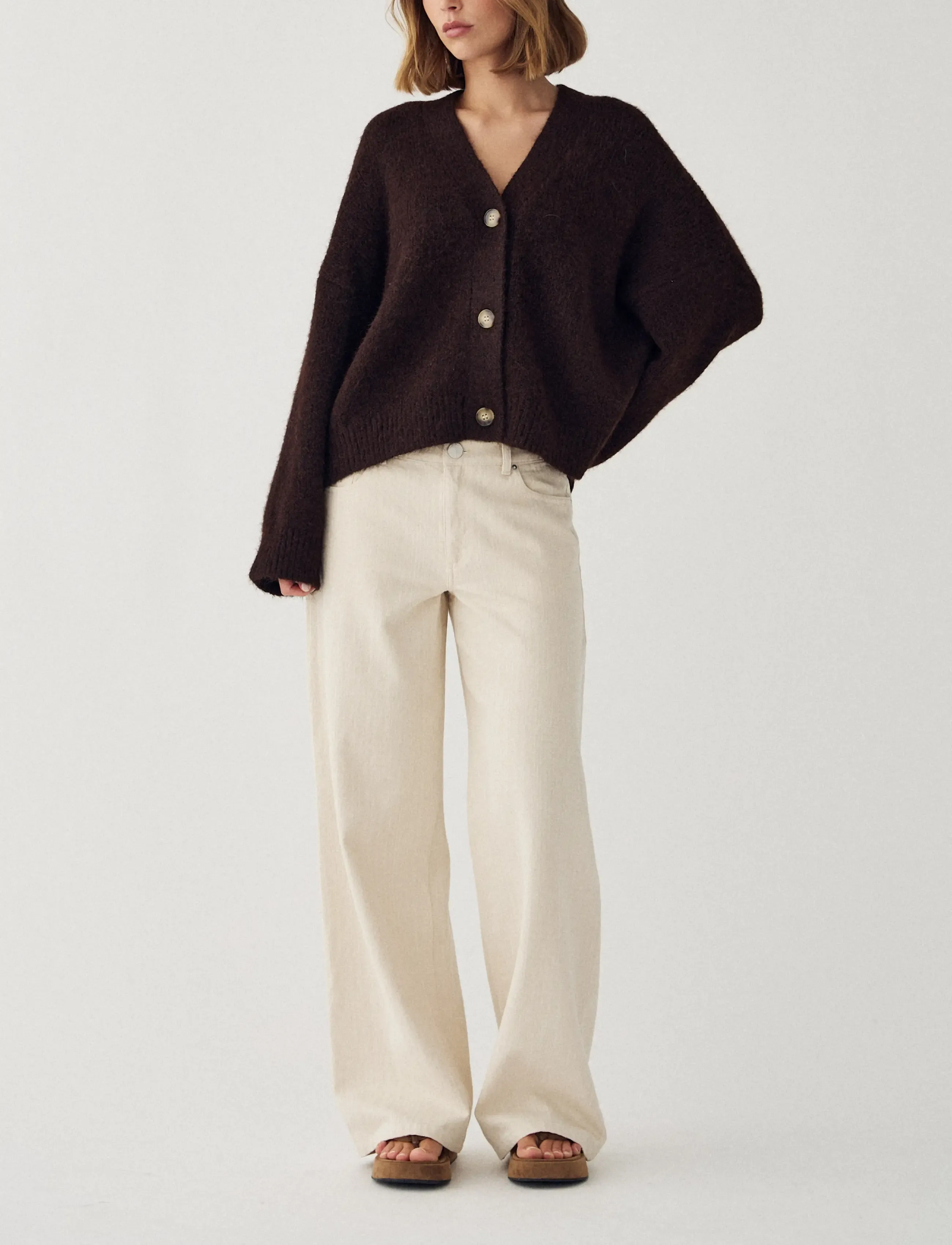 Noella - N-Laiana Knit Cardigan - cardigans - chocolate - 5