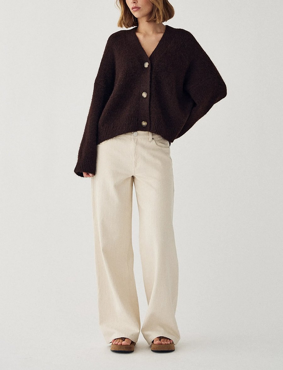 Noella - N-Laiana Knit Cardigan - cardigans - chocolate - 5