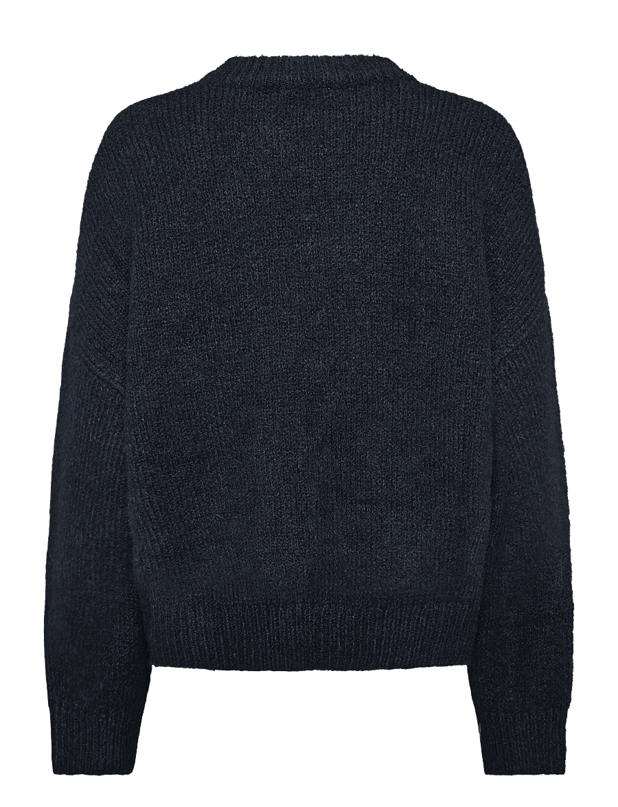 Noella - N-Mavi Knit - stickade tröjor - navy - 2