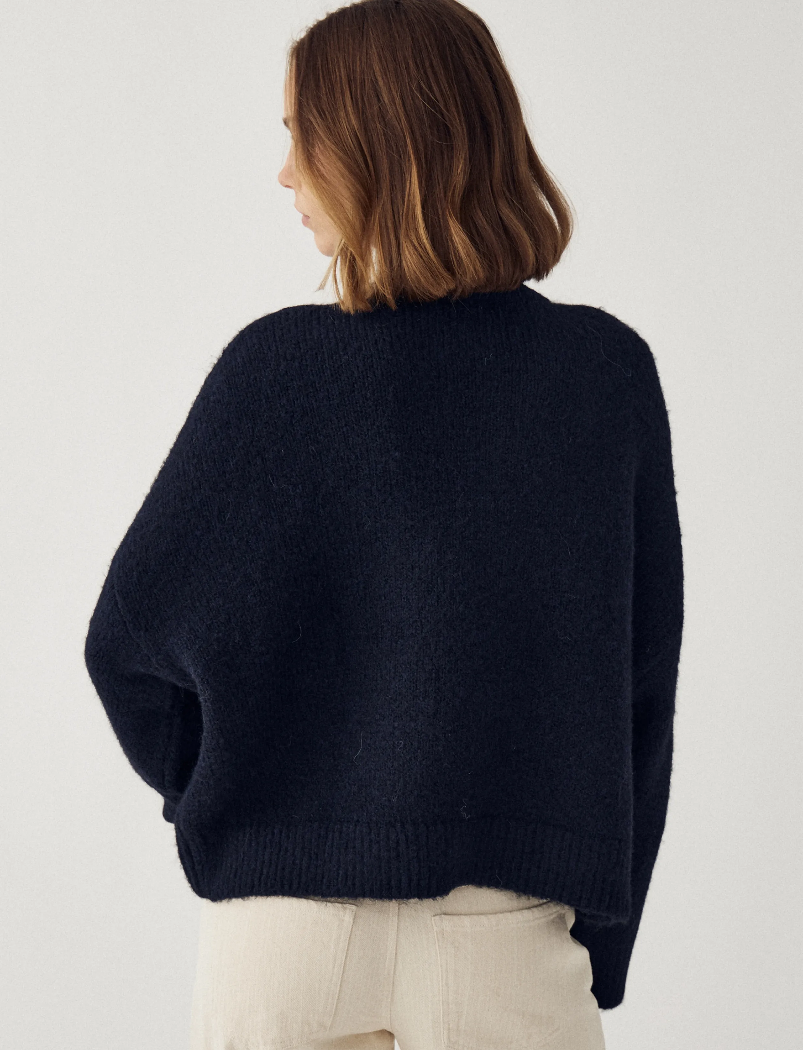Noella - N-Mavi Knit - stickade tröjor - navy - 5
