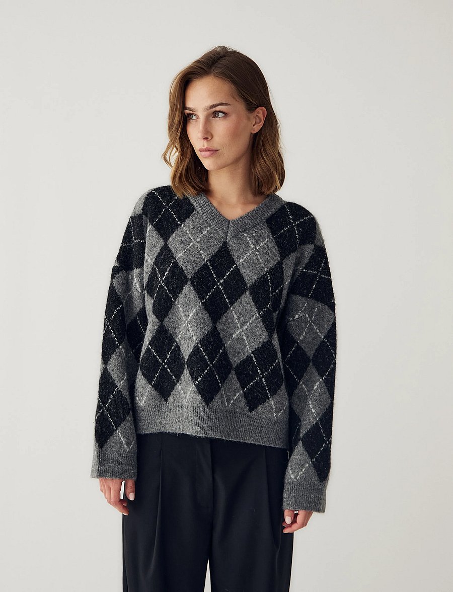 Noella - N-Lai Knit - stickade tröjor - black grey mix - 0