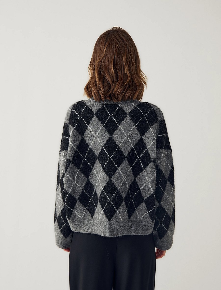 Noella - N-Lai Knit - stickade tröjor - black grey mix - 3