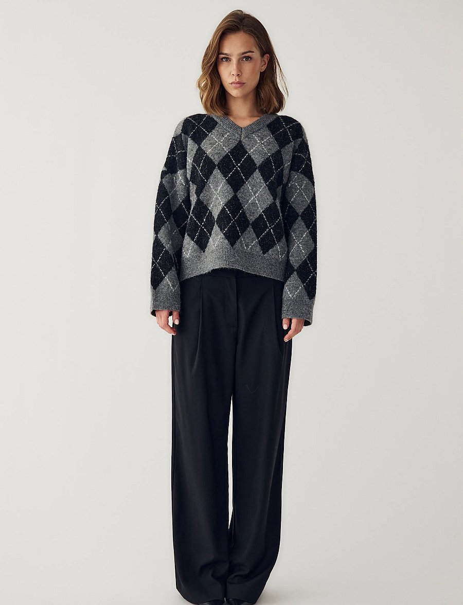 Noella - N-Lai Knit - stickade tröjor - black grey mix - 5