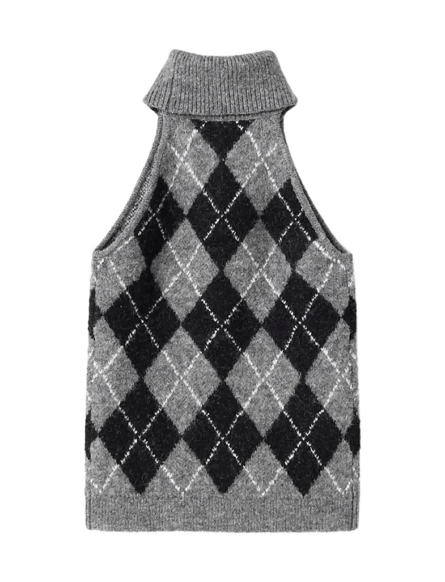 Noella - N-Lajoianna Knit Top - stickade västar - black grey mix - 2